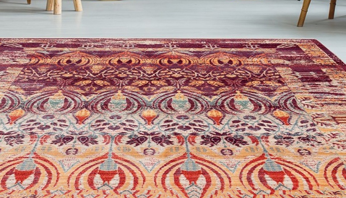 my home Teppich »Damian«, rechteckig, 5 mm Höhe, Mit Fransen, Wohnzimmer günstig online kaufen