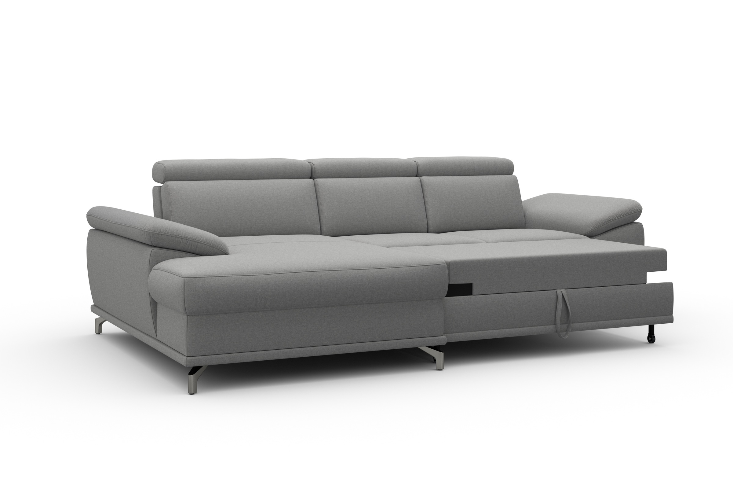 sit&more Ecksofa »Cabrio L-Form, mit Sitztiefenverstellung, Arm- und Kopfteilverstellung«, 2 Nierenkissen, Federkern, optional Bettfunktion und Stauraum