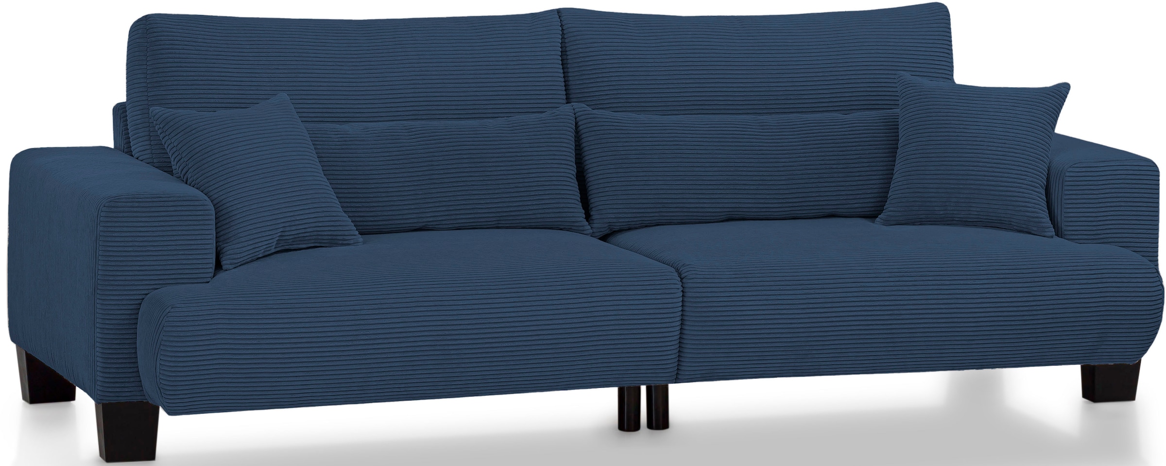 exxpo - sofa fashion Big-Sofa »Big Ayo, Megasofa, toller Sitzkomfort, modern & zeitlos, Cord Bezug«, inkl. loser Rücken- und Zierkissen, frei im Raum stellbar, navy