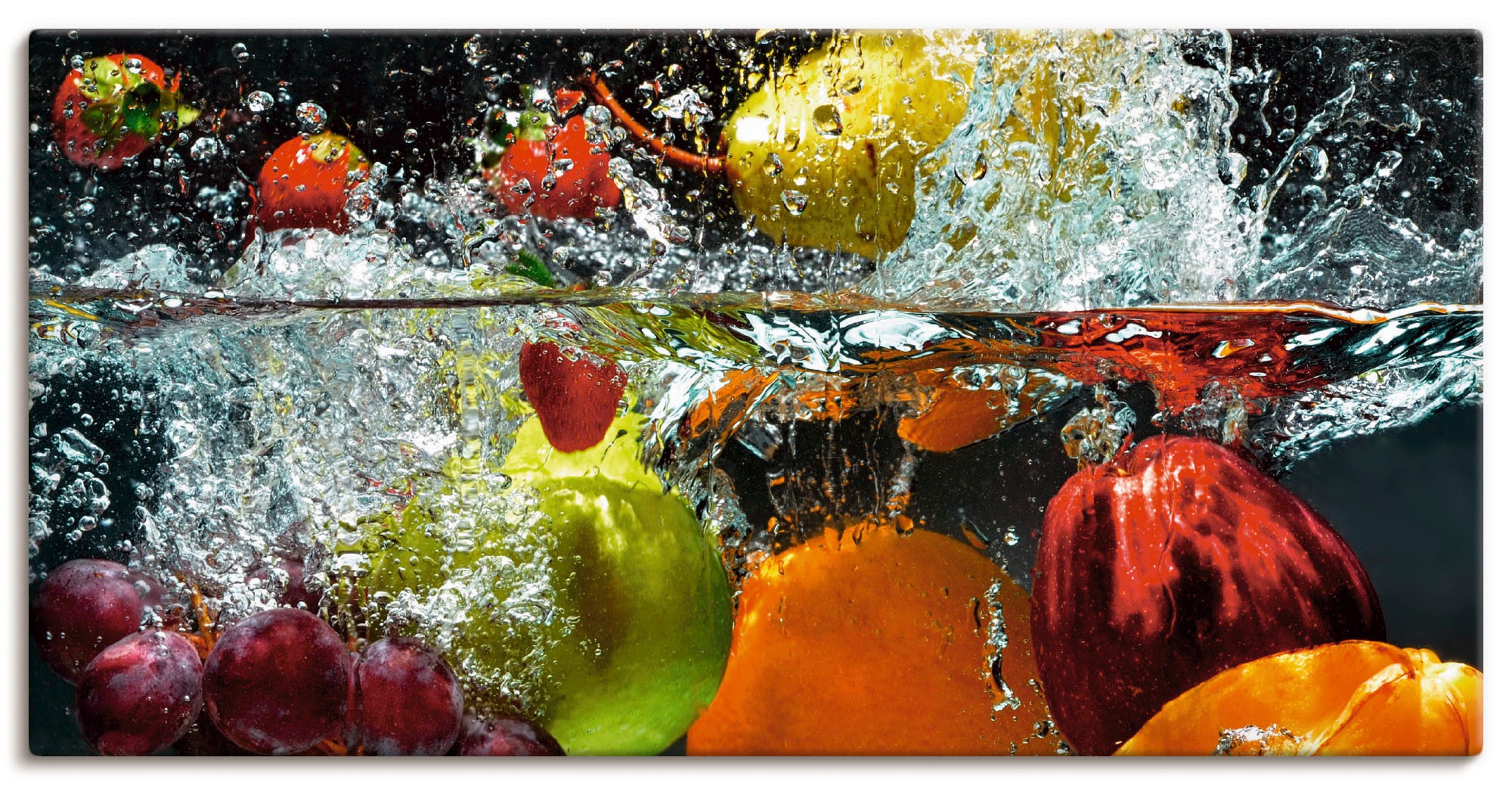 Artland Wandbild »Spritzendes Obst auf dem Wasser« Lebensmittel 1 Stk. tlg. günstig online kaufen