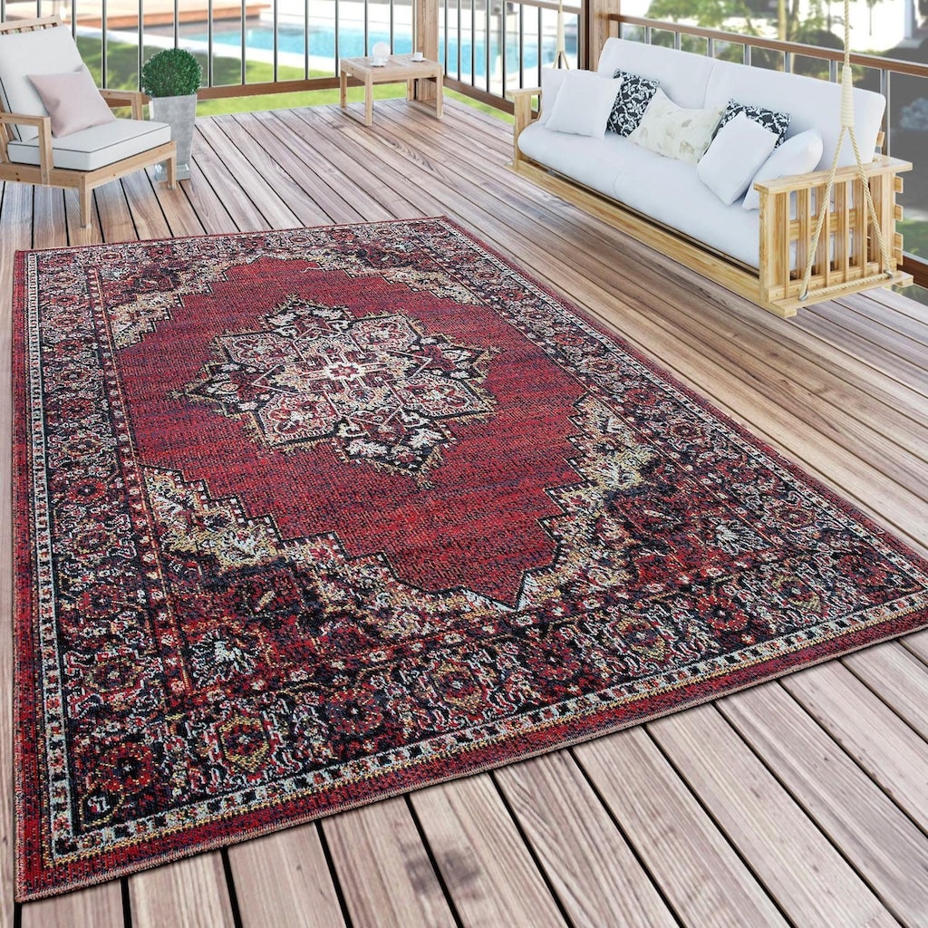 Paco Home Teppich »Artigo 407«, rechteckig, Kurzflor, Orient-Optik, Vintage Design, In- und Outdoor geeignet