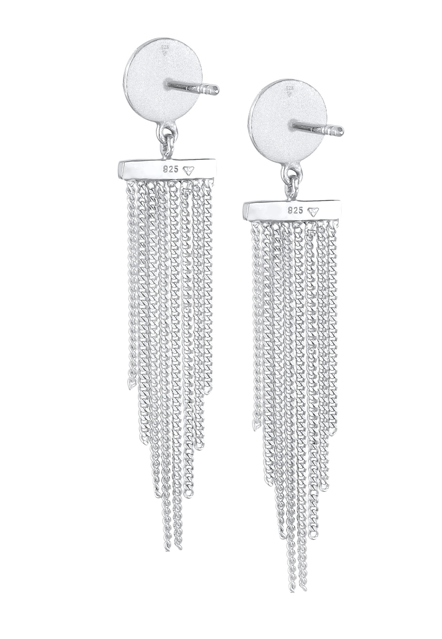 Elli Paar Ohrstecker »Stecker Plättchen Ketten Look Stylisch 925 Silber«