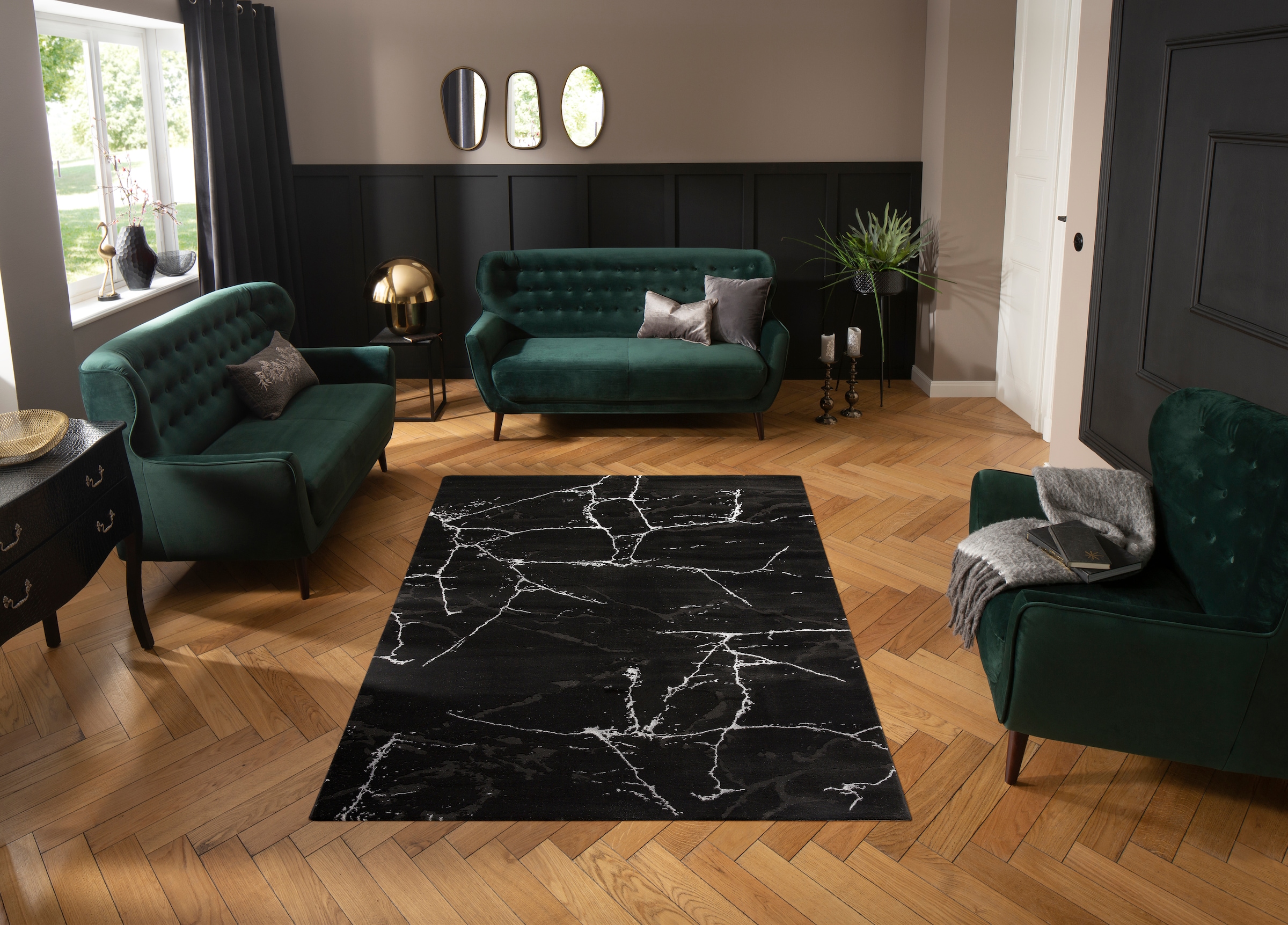 2. Bild von Leonique Teppich »Juliet«, rechteckig, modernes Marmor-Design, Kurzflor, pflegeleicht, weich