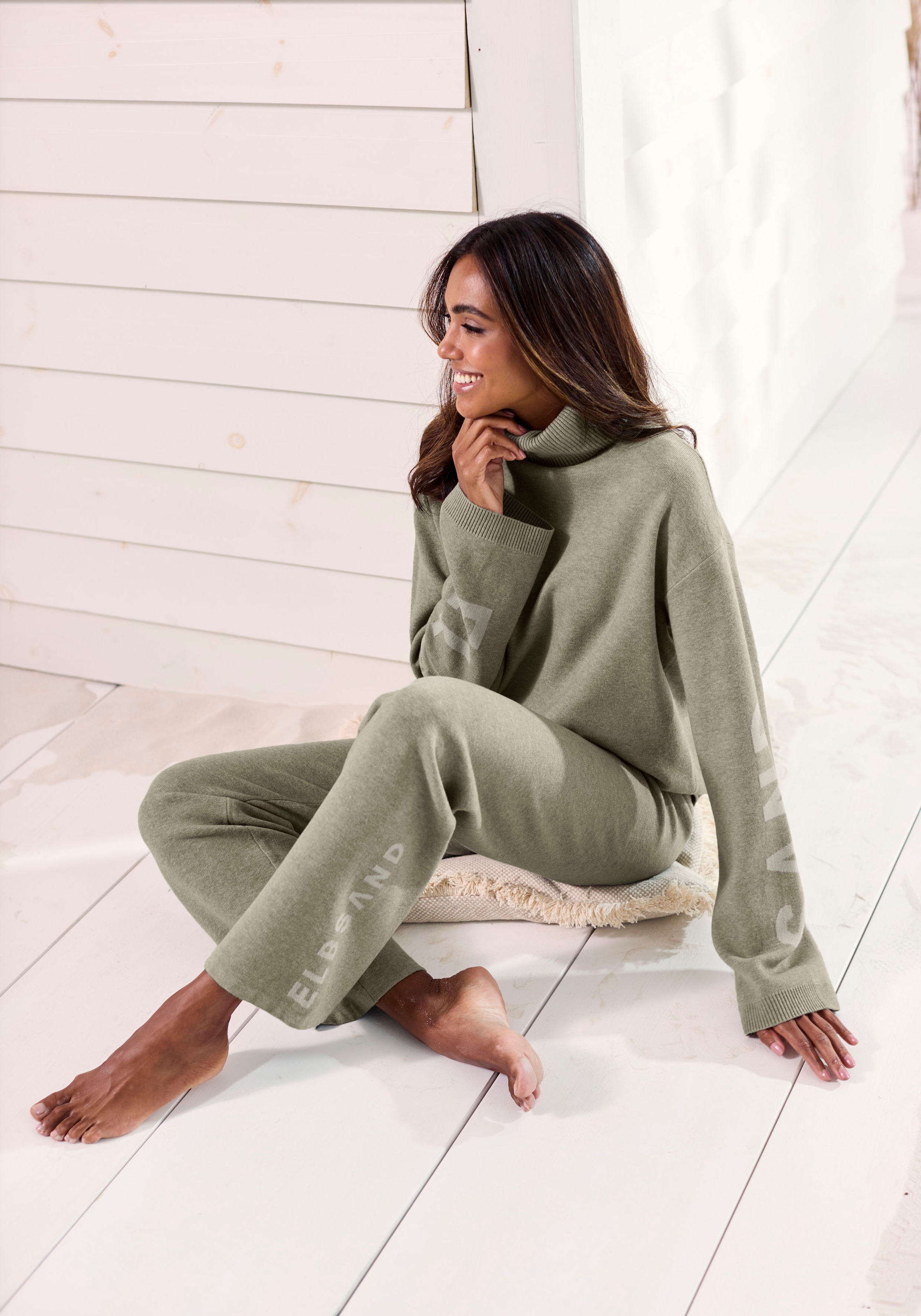 Elbsand Sweater, Rollkragenpullover aus weichem Strick, Loungewear