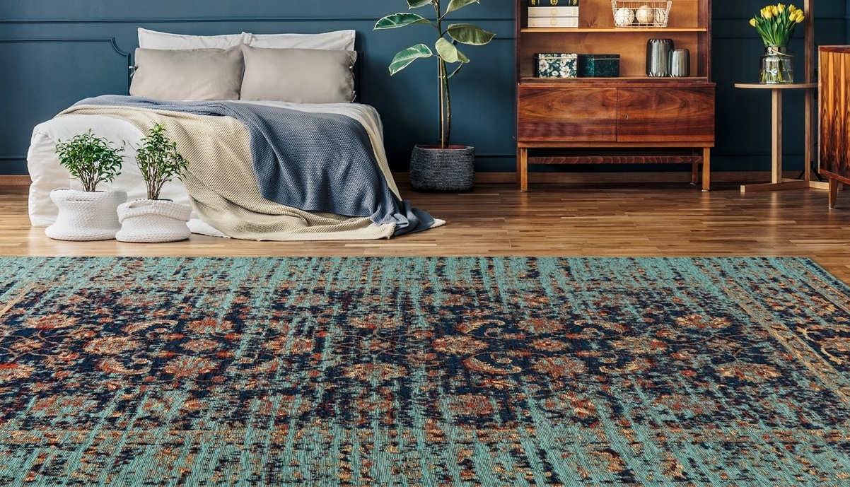 Padiro Teppich »Charme 225«, rechteckig, 5 mm Höhe, Chenille Flachgewebe im günstig online kaufen
