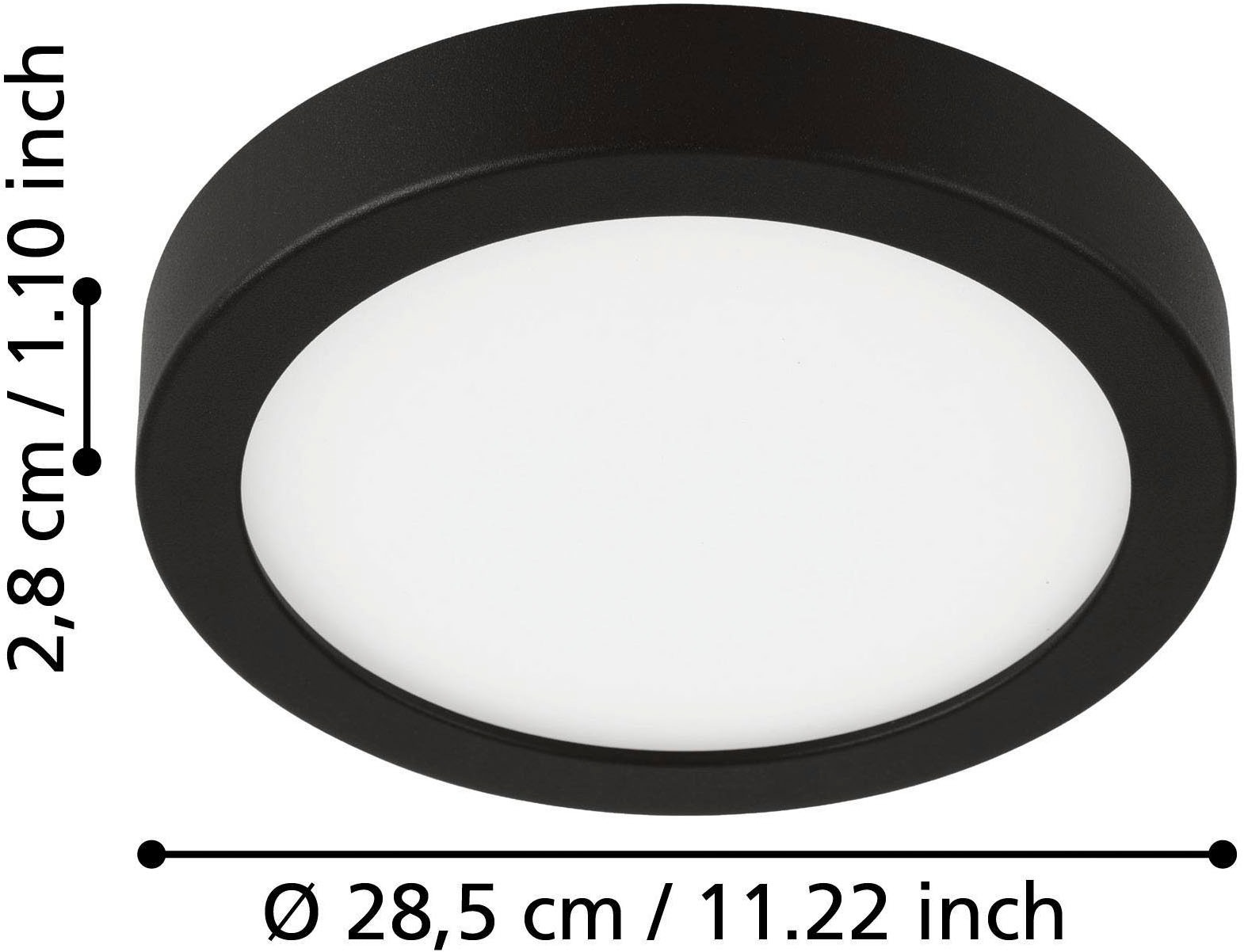 EGLO Aufbauleuchte »Fueva 5 Deckenleuchte, Aufbaulampe, Metall und Kunststoff, Lampe« LED-Modul 1 Stk. Warmweiß Ø 28,5 cm, Aufbauleuchte, Deckenlampe, Schwarz, Weiß, LED Aufbaulampe