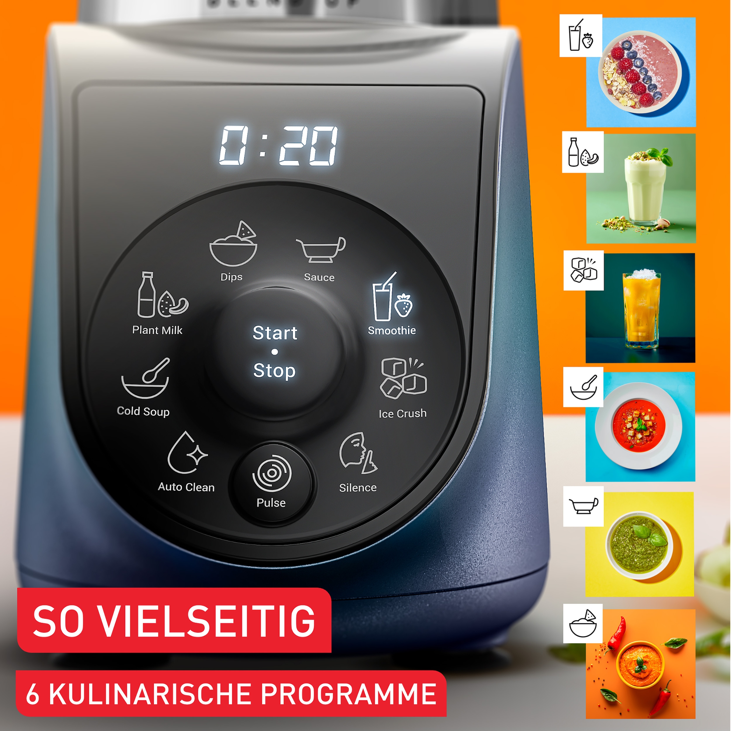 Tefal Standmixer »BL19H4 Blend Up«, 1000 W, 8 automatische Programme, kompakt, Silence-Modus
