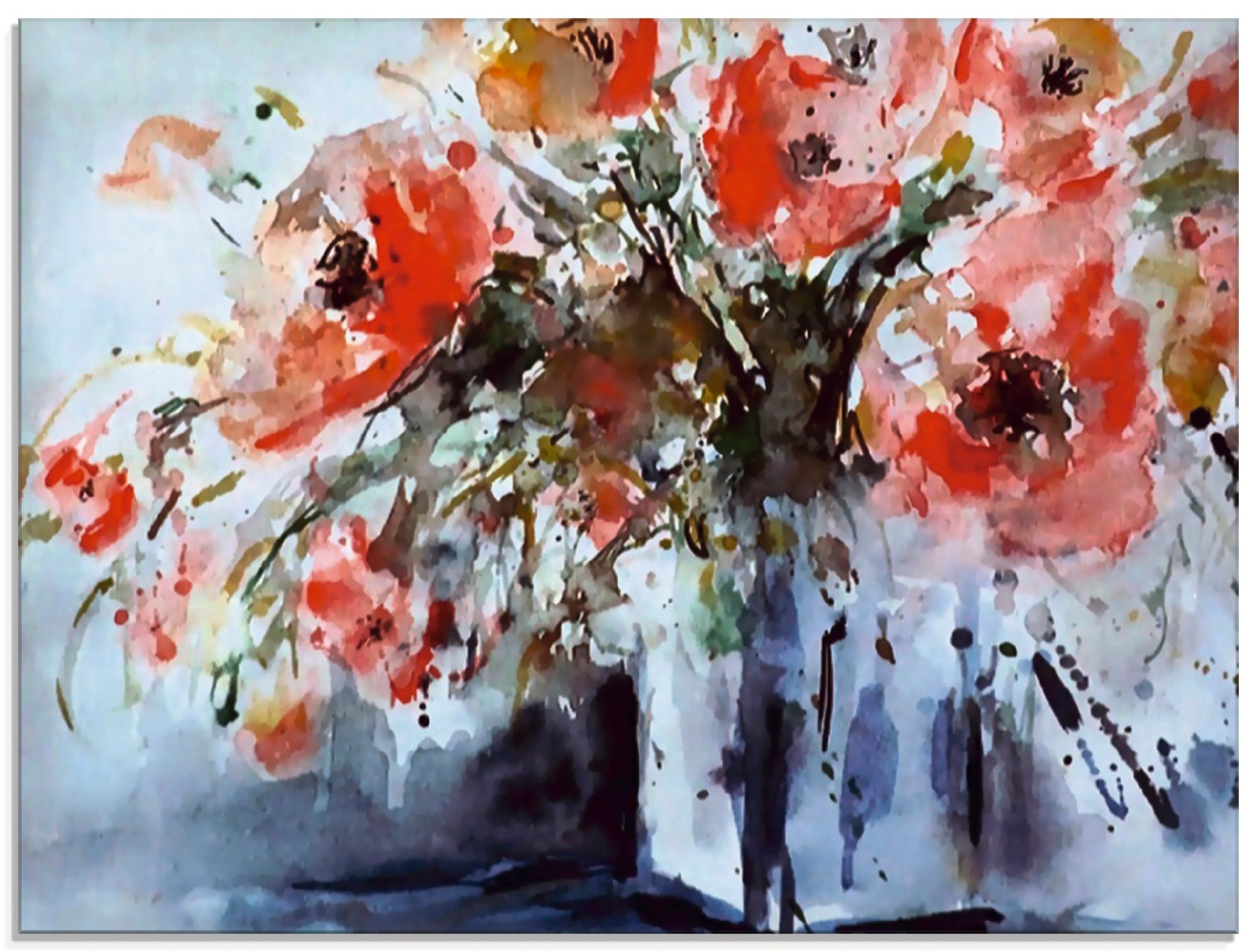 Artland Glasbild »Mohn in Vase«, Blumen, (1 St.), in verschiedenen Größen günstig online kaufen