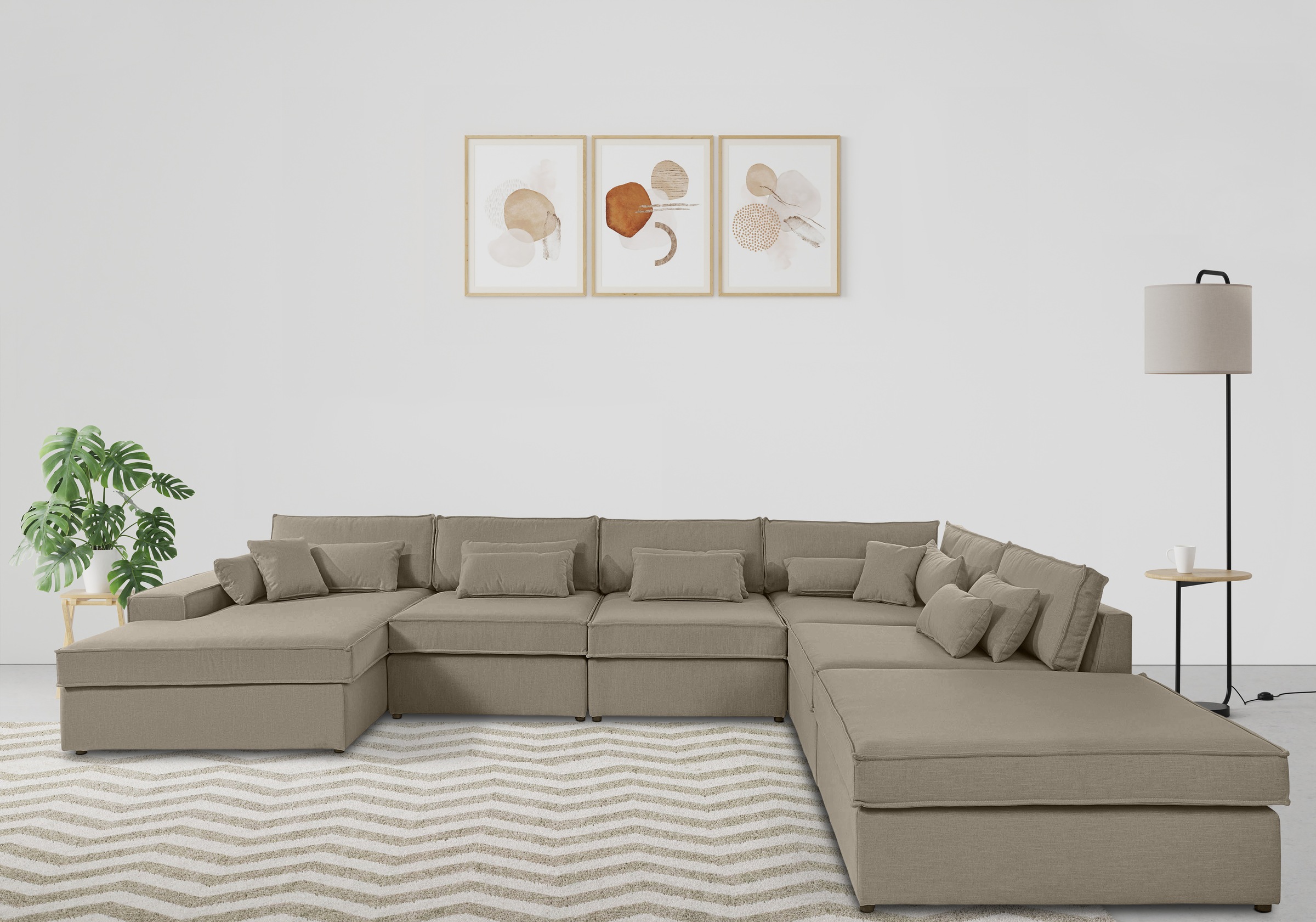 OTTO home Wohnlandschaft »Enid U-Form« 6 Teile, bestehend aus Modulen, in v günstig online kaufen