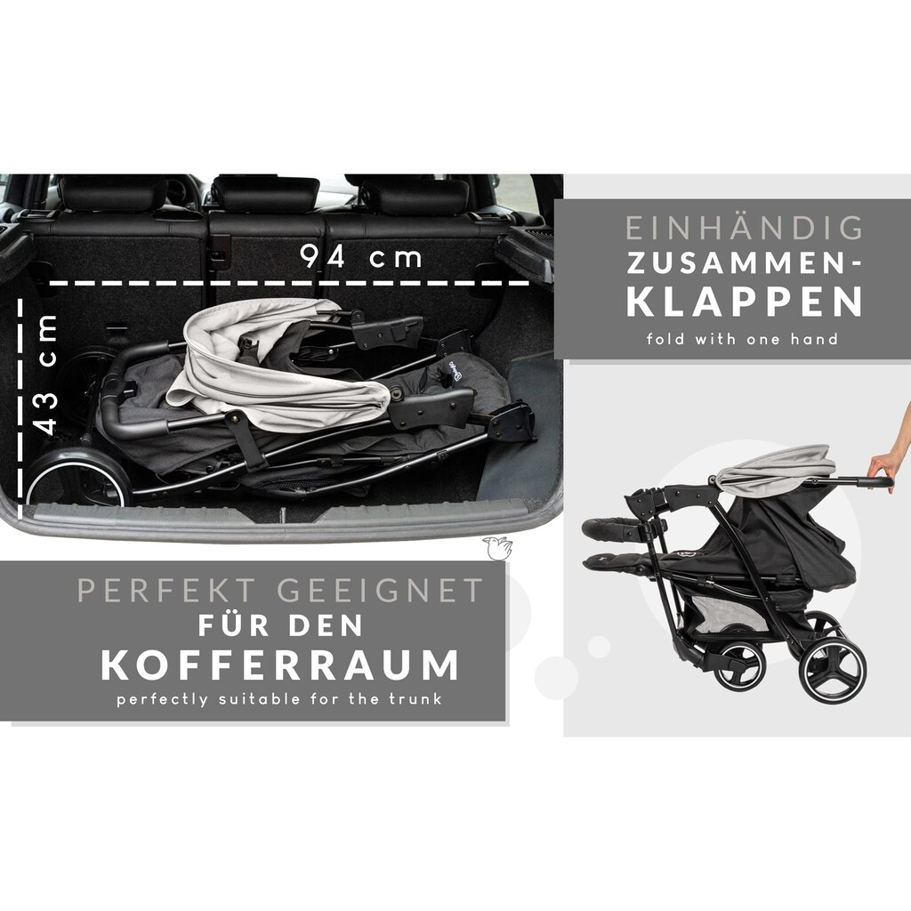 BabyGo Sport-Kinderwagen »Basket, Grey melange«