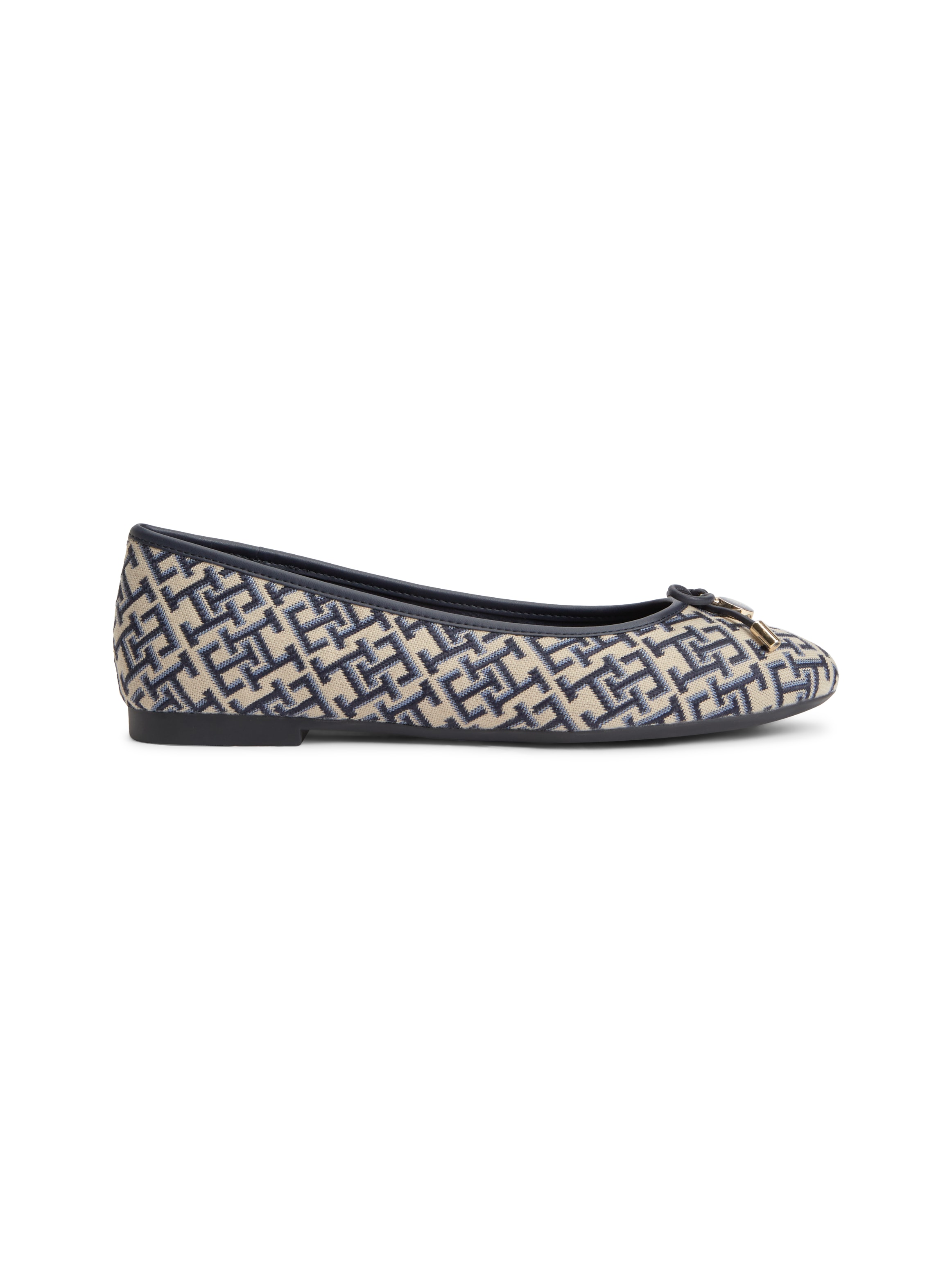 Tommy Hilfiger Ballerina »TH CHARM JACQUARD BALLERINA«  Businessschuh, Schlupfschuh mit süßer Zierschleife
