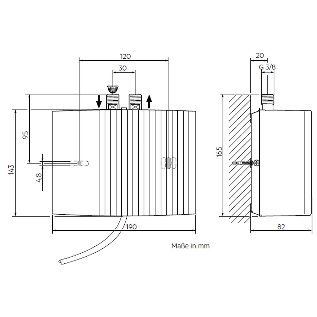AEG Klein-Durchlauferhitzer »MTH 350 f. Handwaschbecken, 3,5 kW, m. Stecker«