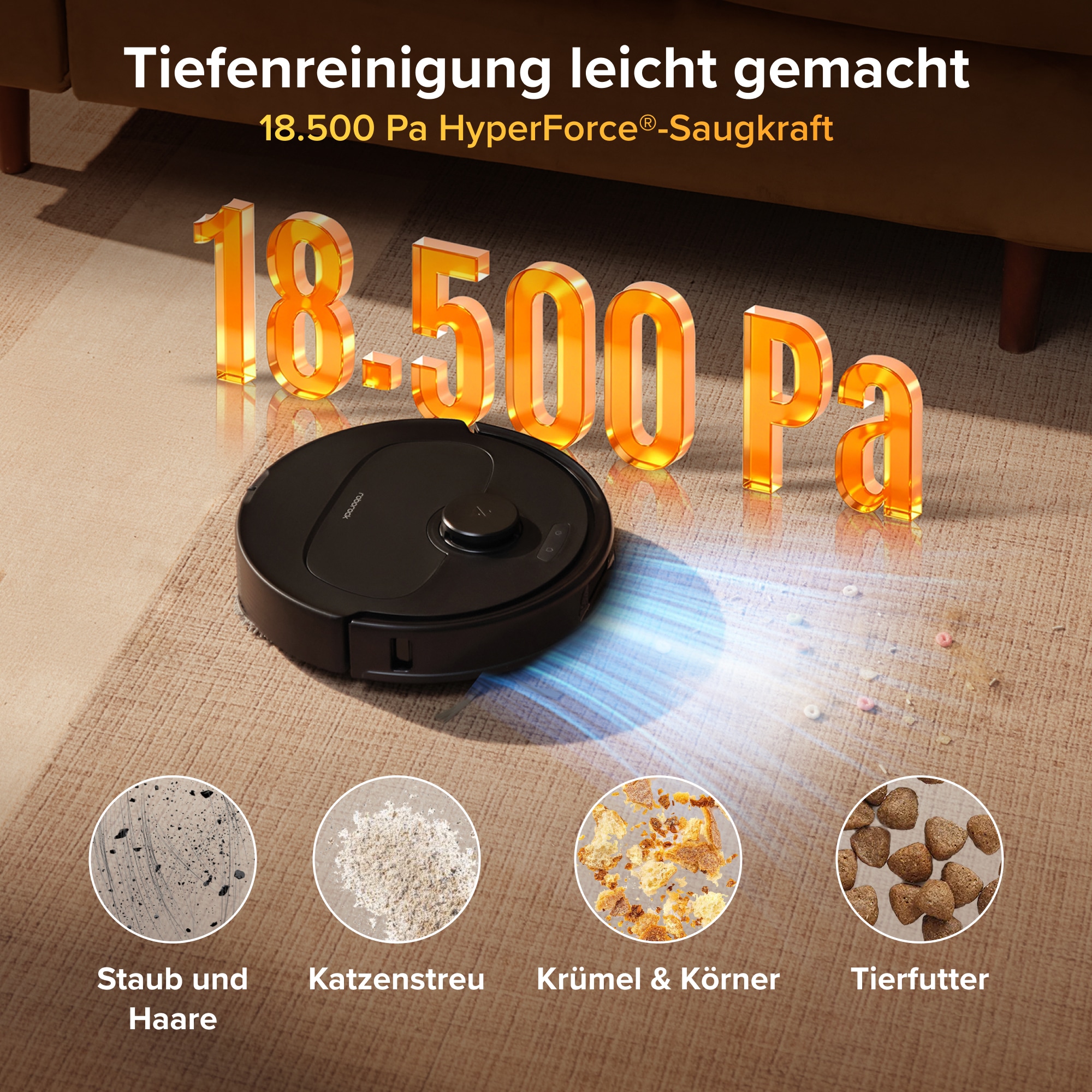 Roborock Saugroboter »Qrevo S ProX Black, 8.01.1961« 18.500 Pa HyperForce-Saugkraft, All-in-One-Station