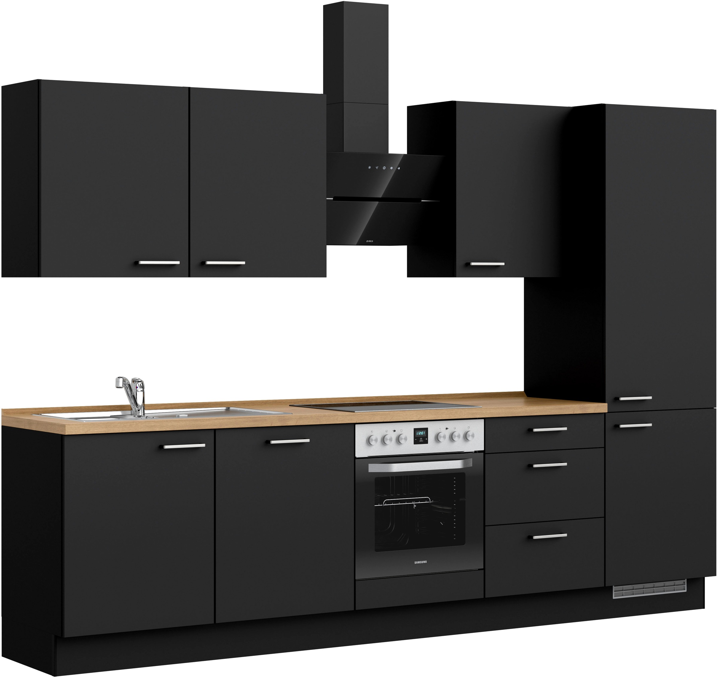 nobilia® Küchenzeile »"Touch II"«, vormontiert, Ausrichtung wählbar, Breite 300 cm, wahlw. mit E-Geräten