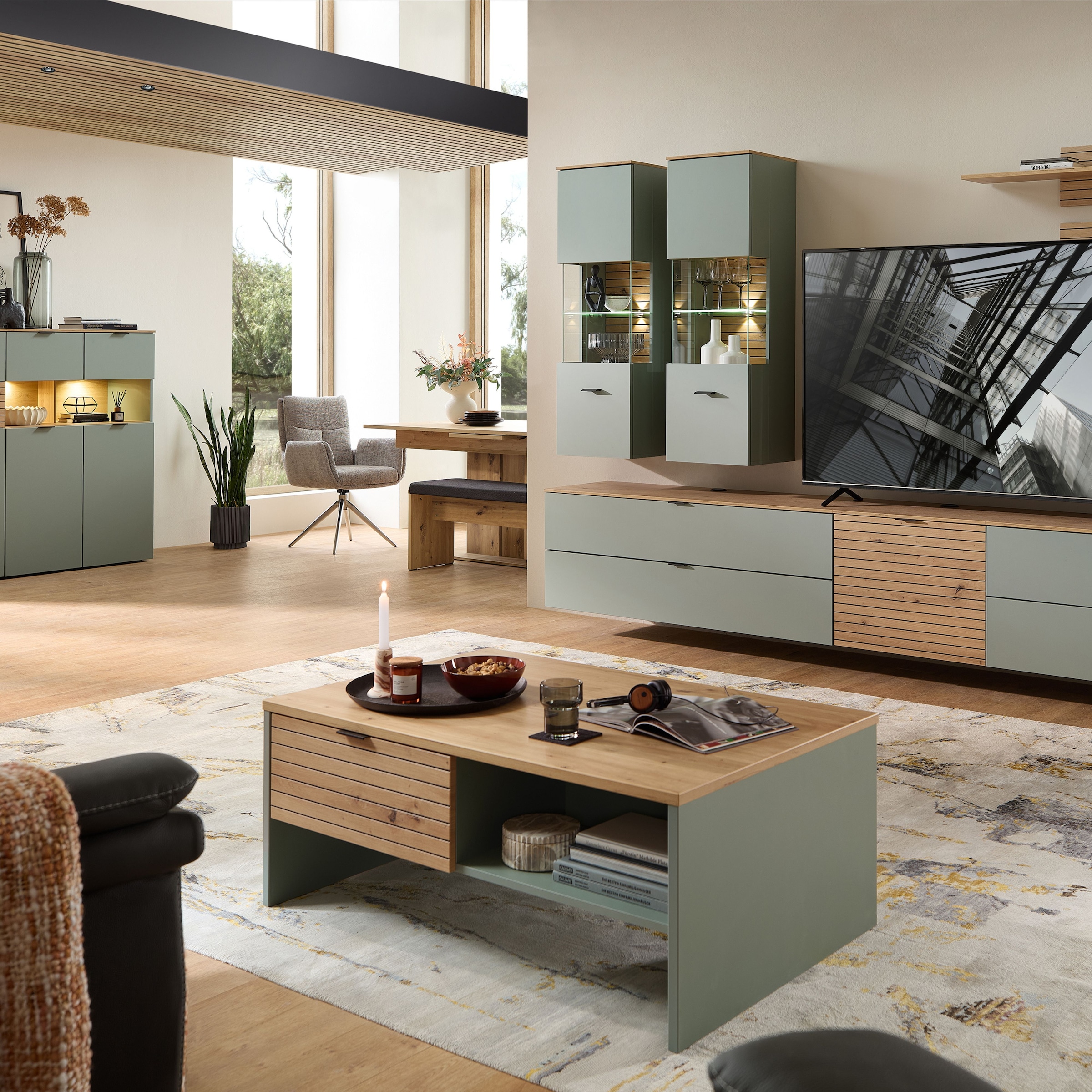 Innostyle Couchtisch »INA Couchtisch, 110 x 44 x 65 cm (B/H/T)« 1 Stk. tlg. 2 Schubladen, 2 offene Fächer