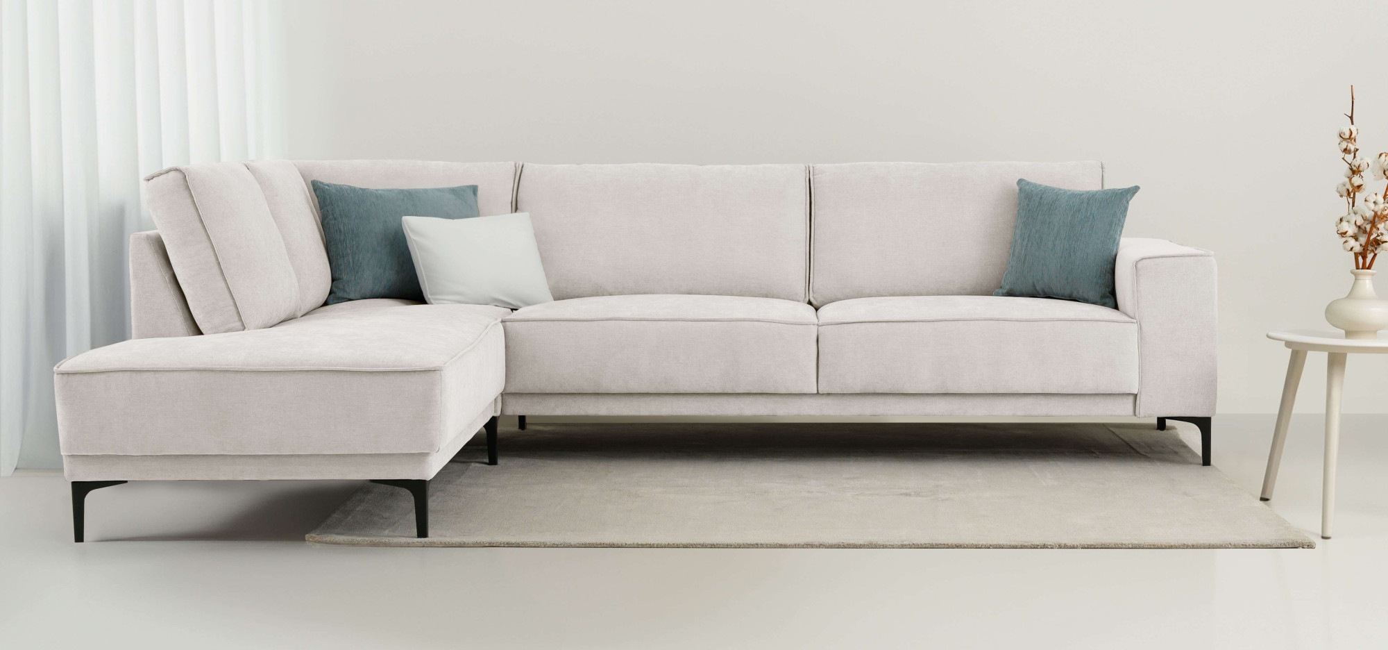 Places of Style Ecksofa »Polsterecke Oland, Struktur, Flachgewebe, Luxus-Mi günstig online kaufen