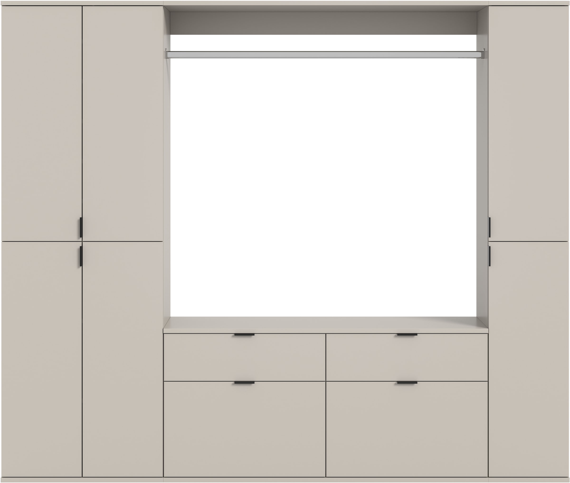 Home affaire Garderoben-Set »TRONDHEIM, 5-teilig, Breite 212cm, individuell platzier- & erweiterbar« Set, bestehend aus: 2x Garderobenschrank & 3-tlgs. Zwischenbauelement, 4 Stk. tlg.