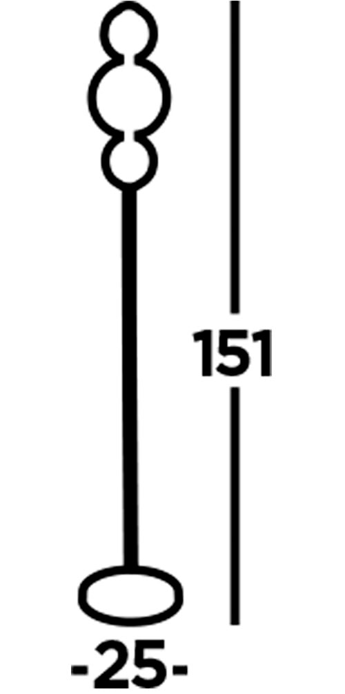 Searchlight Stehlampe »Snowball 3Lt Floor Lamp - Chrome Metal & Opal Glass Shade« LED-Modul 1 Stk. Warmweiß