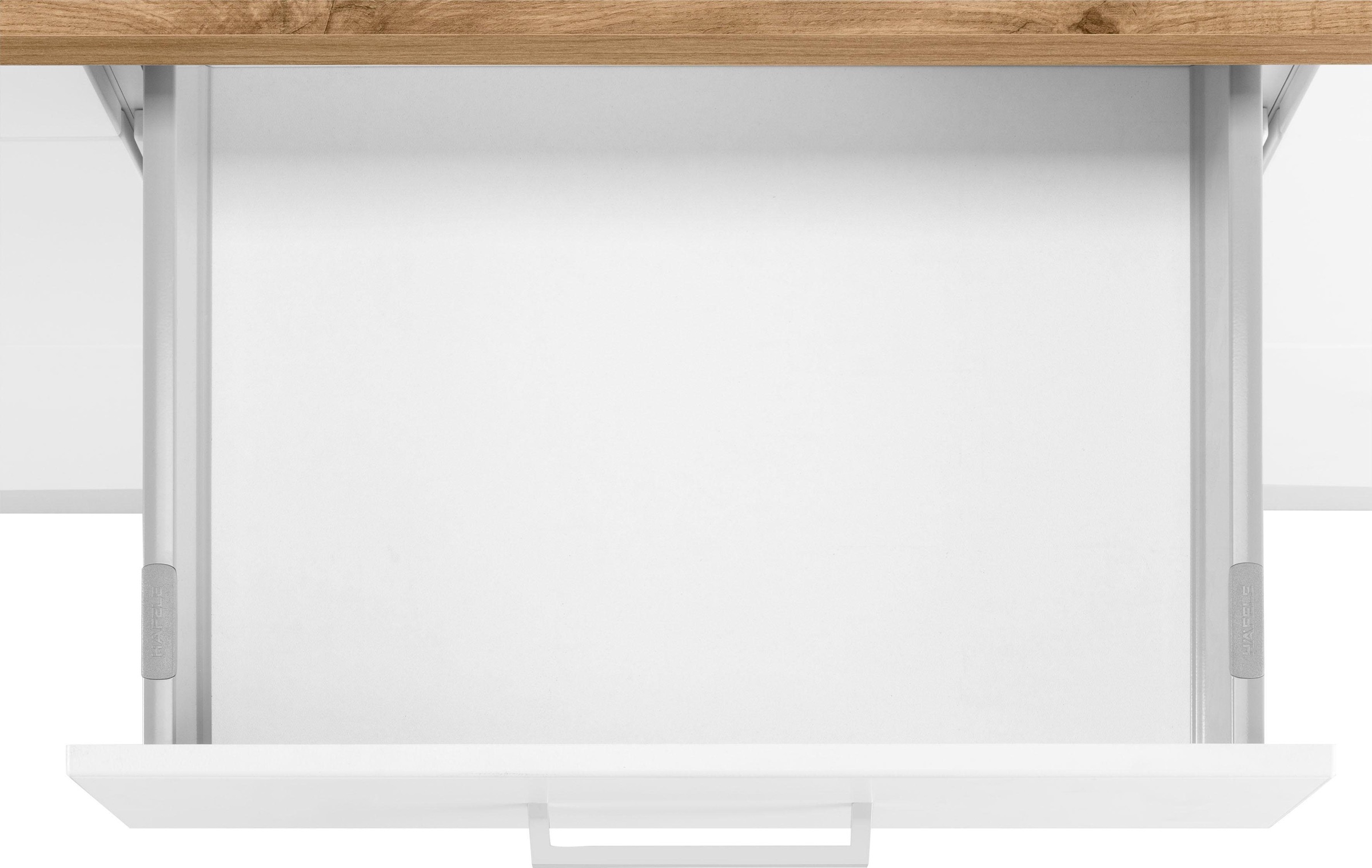KOCHSTATION Küchenzeile »KS-Kehl«, mit E-Geräten, 330cm, inkl. Kühl/Gefrierkombination und Geschirrspüler