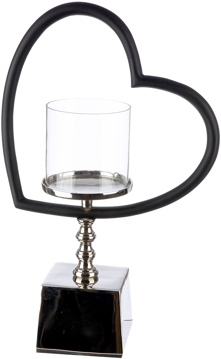 GILDE Windlicht »Windlicht Herz Te quiero schwarz; silberfarben«, (1 St.) günstig online kaufen