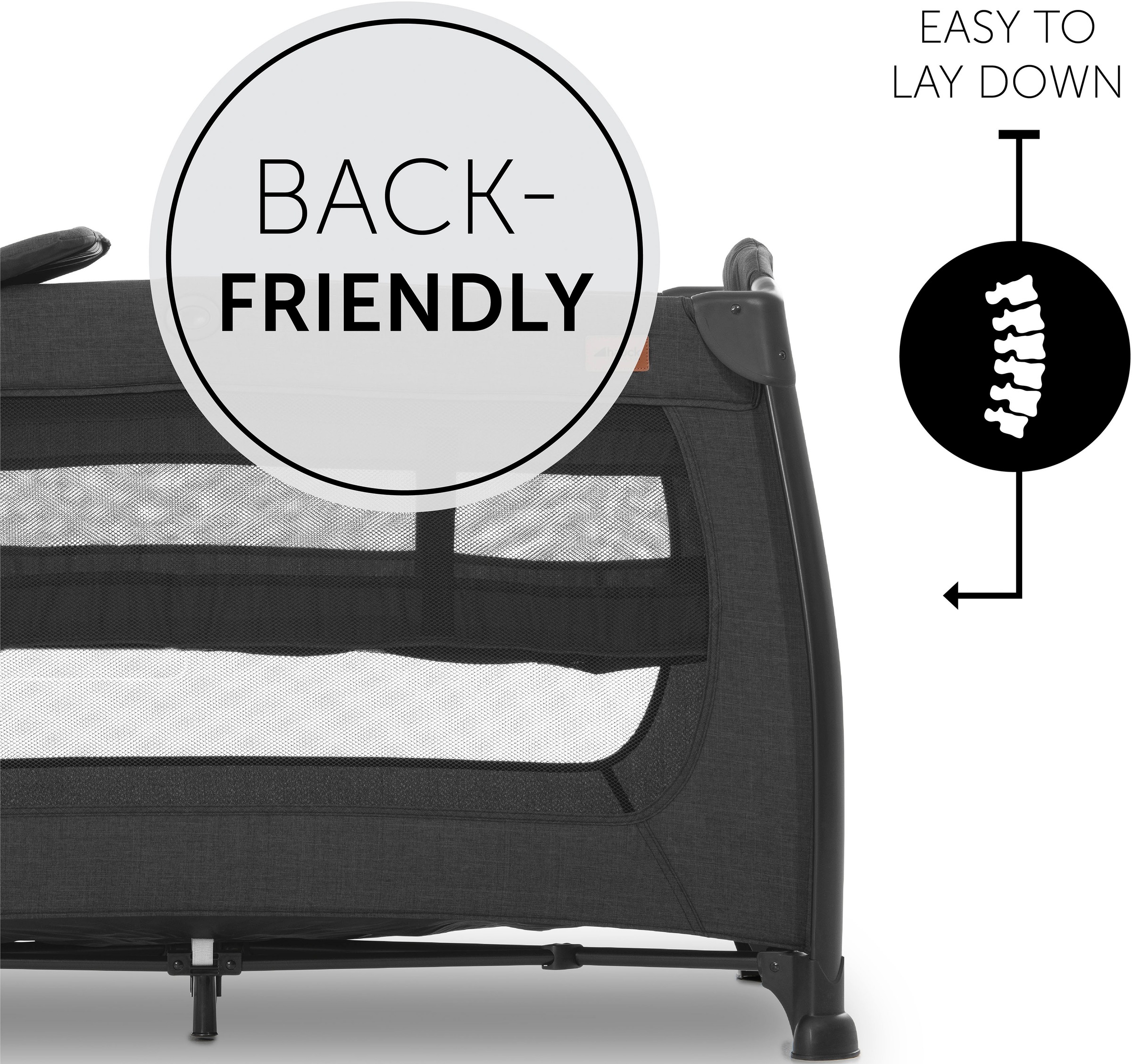 Hauck Baby-Reisebett »Play N Relax Center - melange black«, inkl. Transporttasche