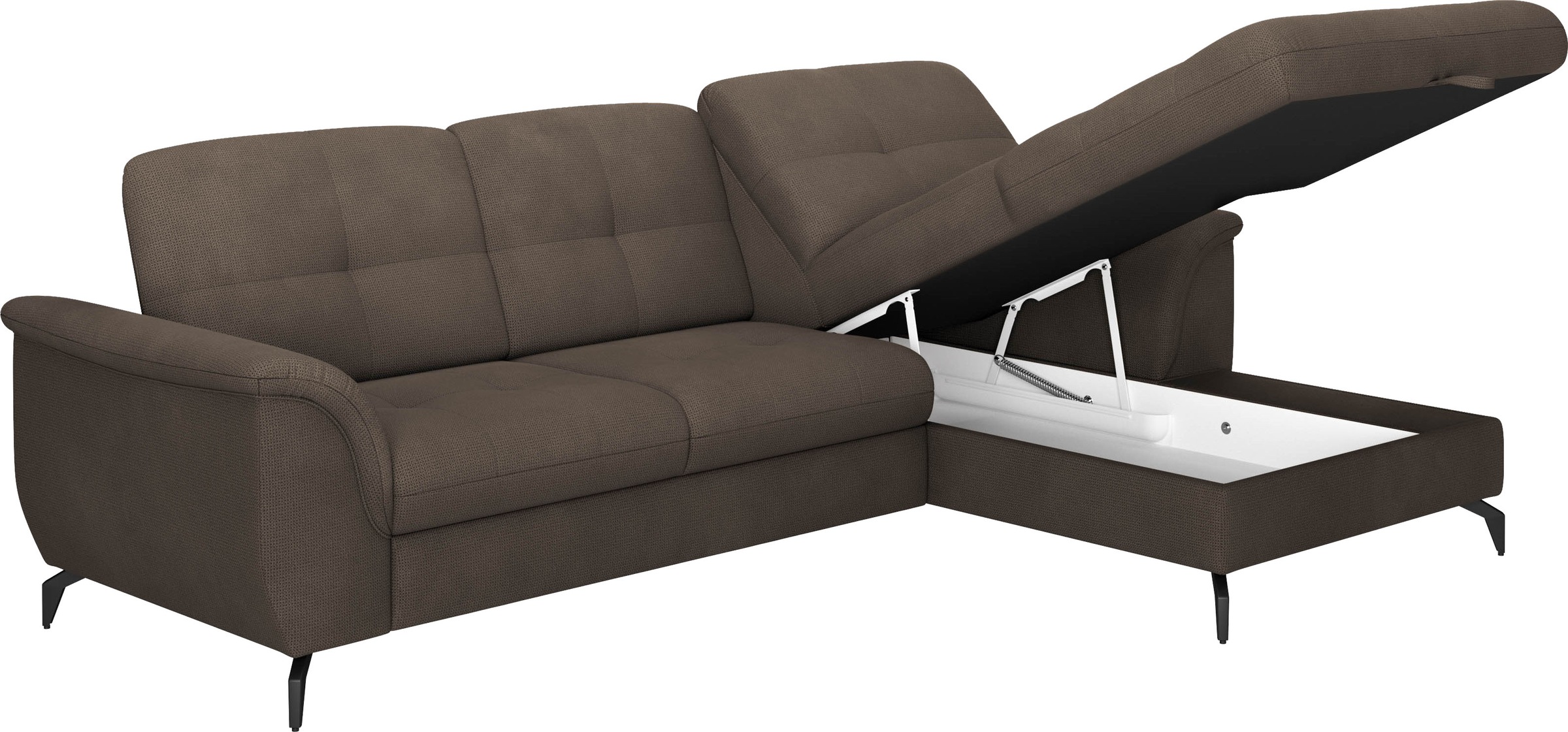 sit&more Ecksofa »Zora L-Form«, wahlweise mit Bettfunktion und Bettkasten
