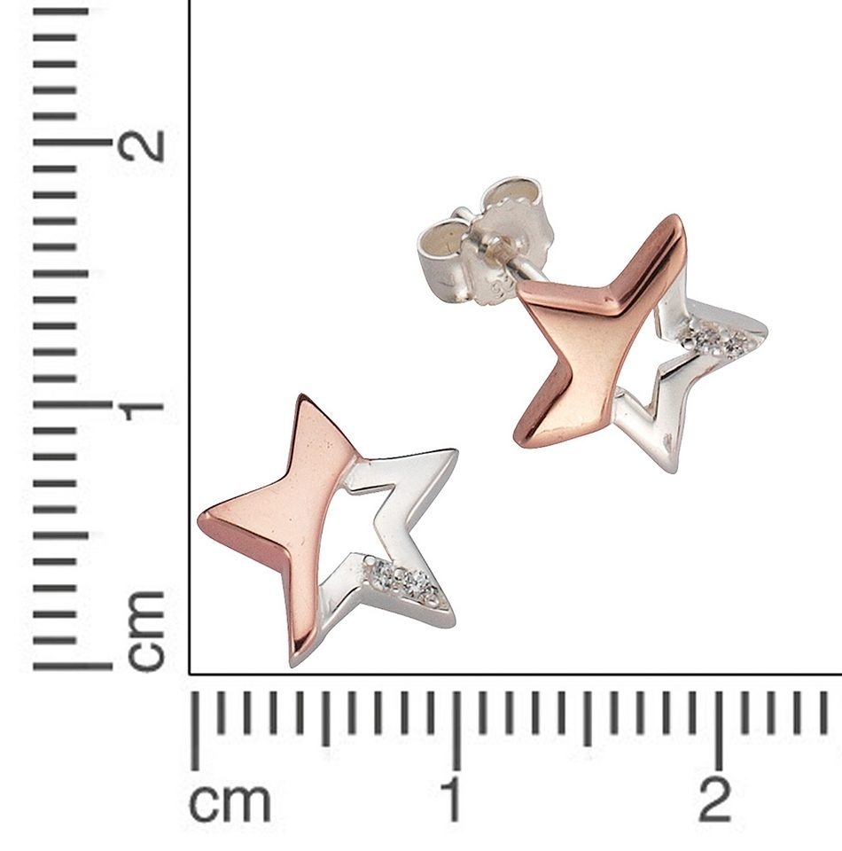 Firetti Paar Ohrstecker »Schmuck Geschenk Silber 925 Ohrschmuck Stern«, mit Zirkonia (synth.)