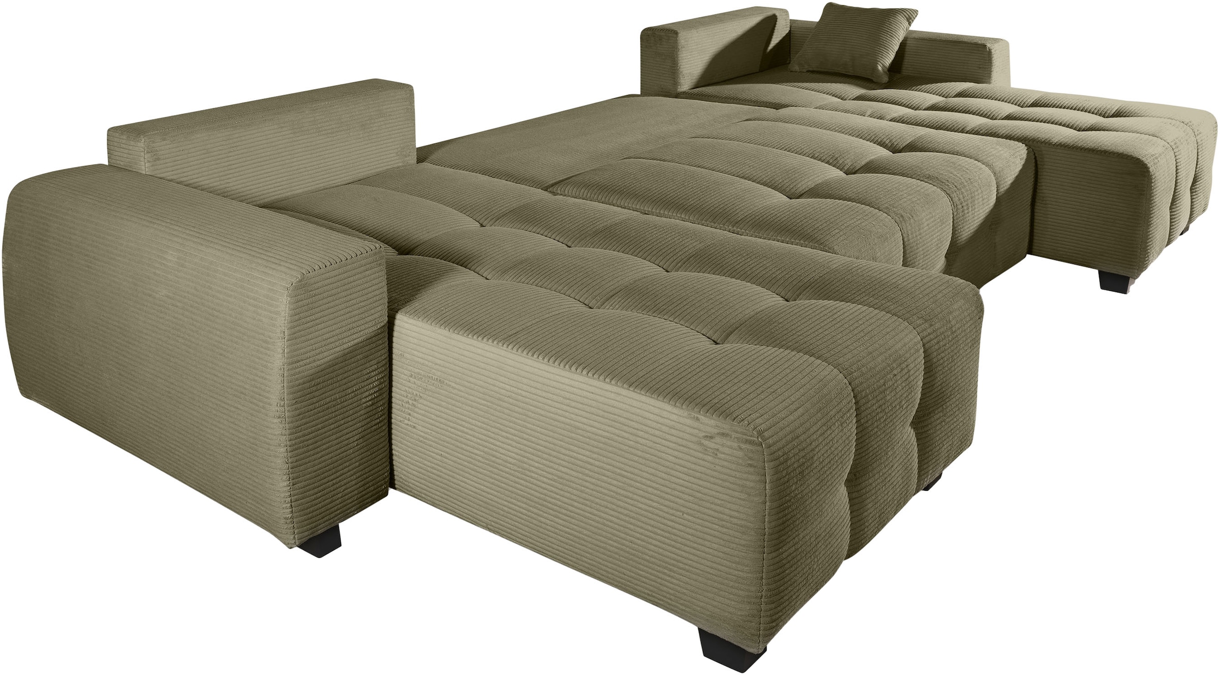 OTTO home Wohnlandschaft »Bella U-Form, B: 314 cm, inkl. Schlaffunktion, auch in Cord« inkl. Bettkasten, Bonellfederkern, extra große Liegefläche: 269x135cm