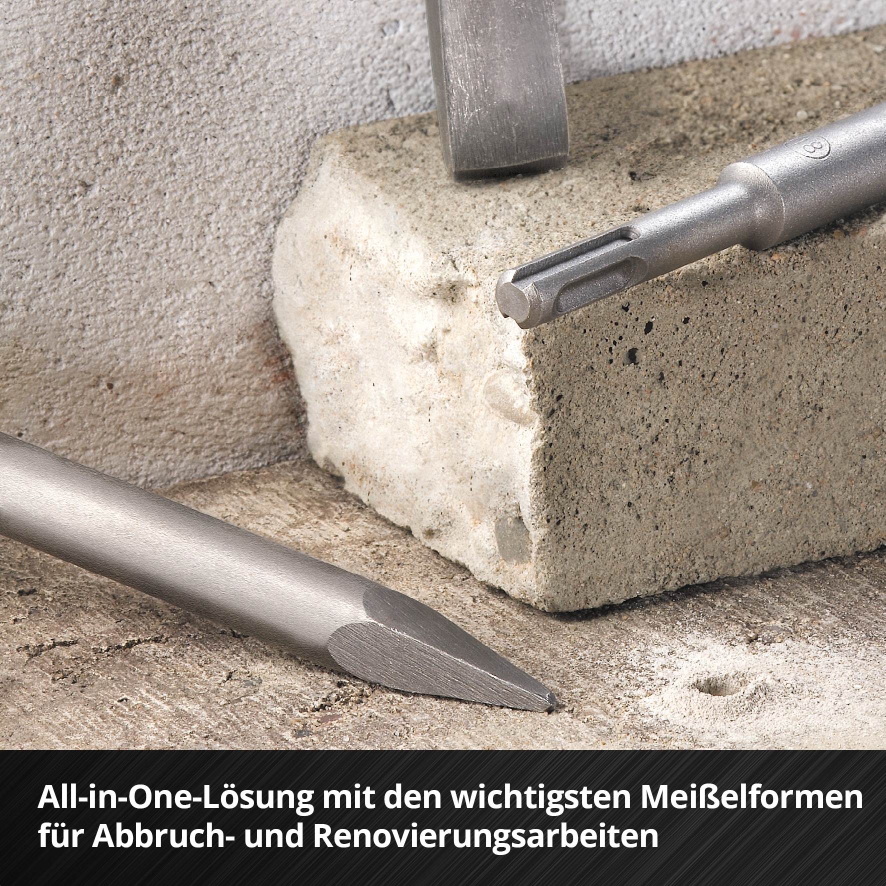 Einhell Meißel-Set, (3 tlg.), Spitzmeißel, Flachmeißel, Spatmeißel