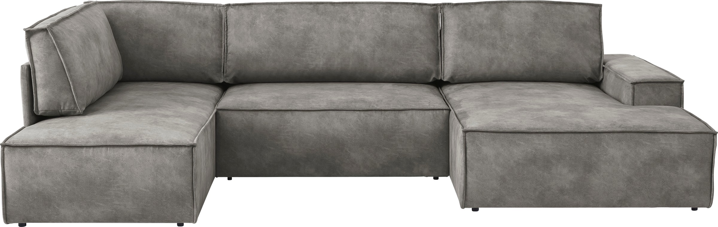 Home affaire Wohnlandschaft »SHERWOOD 329 cm, U-Form, Schlafsofa,«, Schlaffunktion m. Bettkasten (194x139 cm), Cord, Vintage, Samtvelours