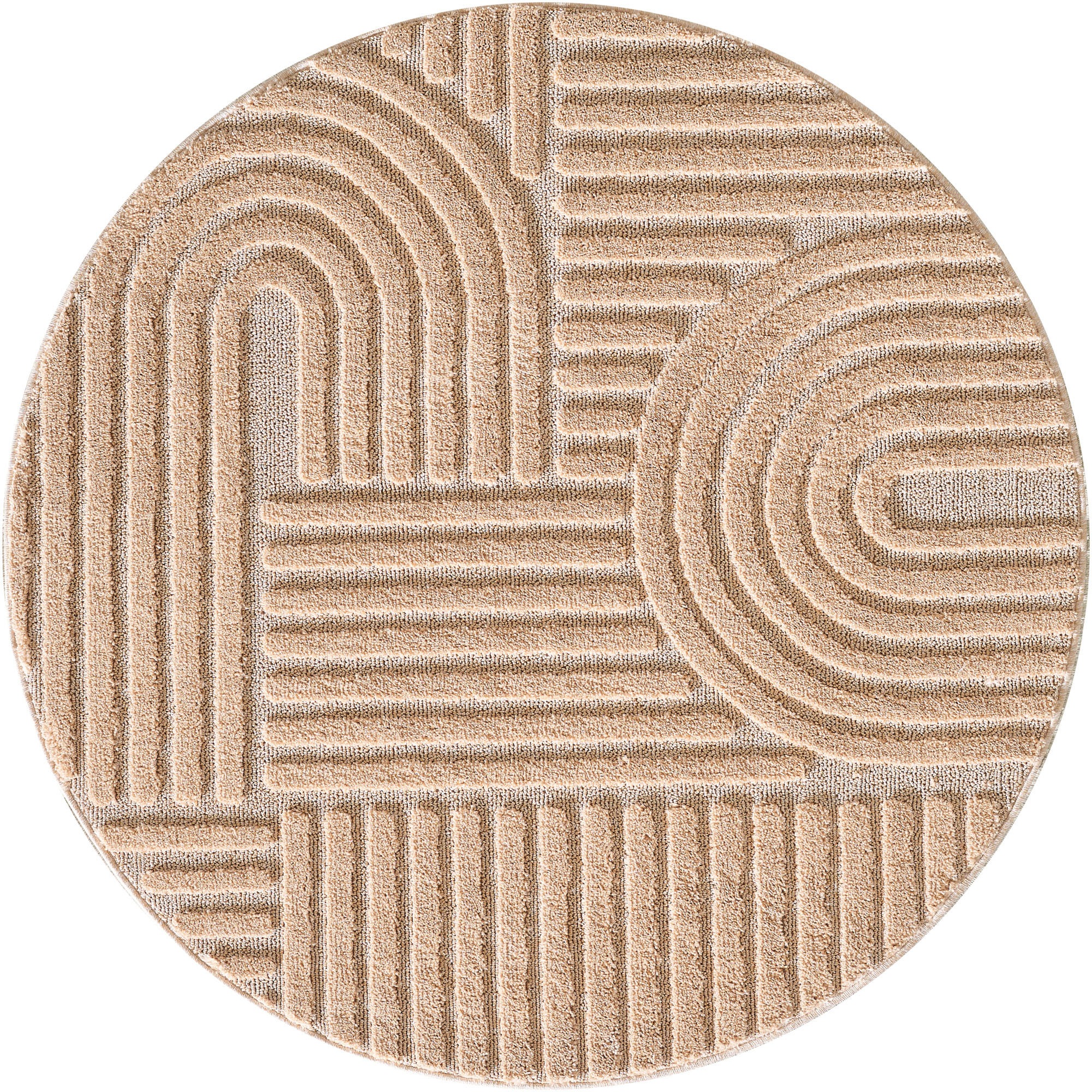 Ayyildiz Teppiche Teppich »ART 1121«, rund, 8 mm Höhe, 3D Hoch-Tief-Effekt, günstig online kaufen