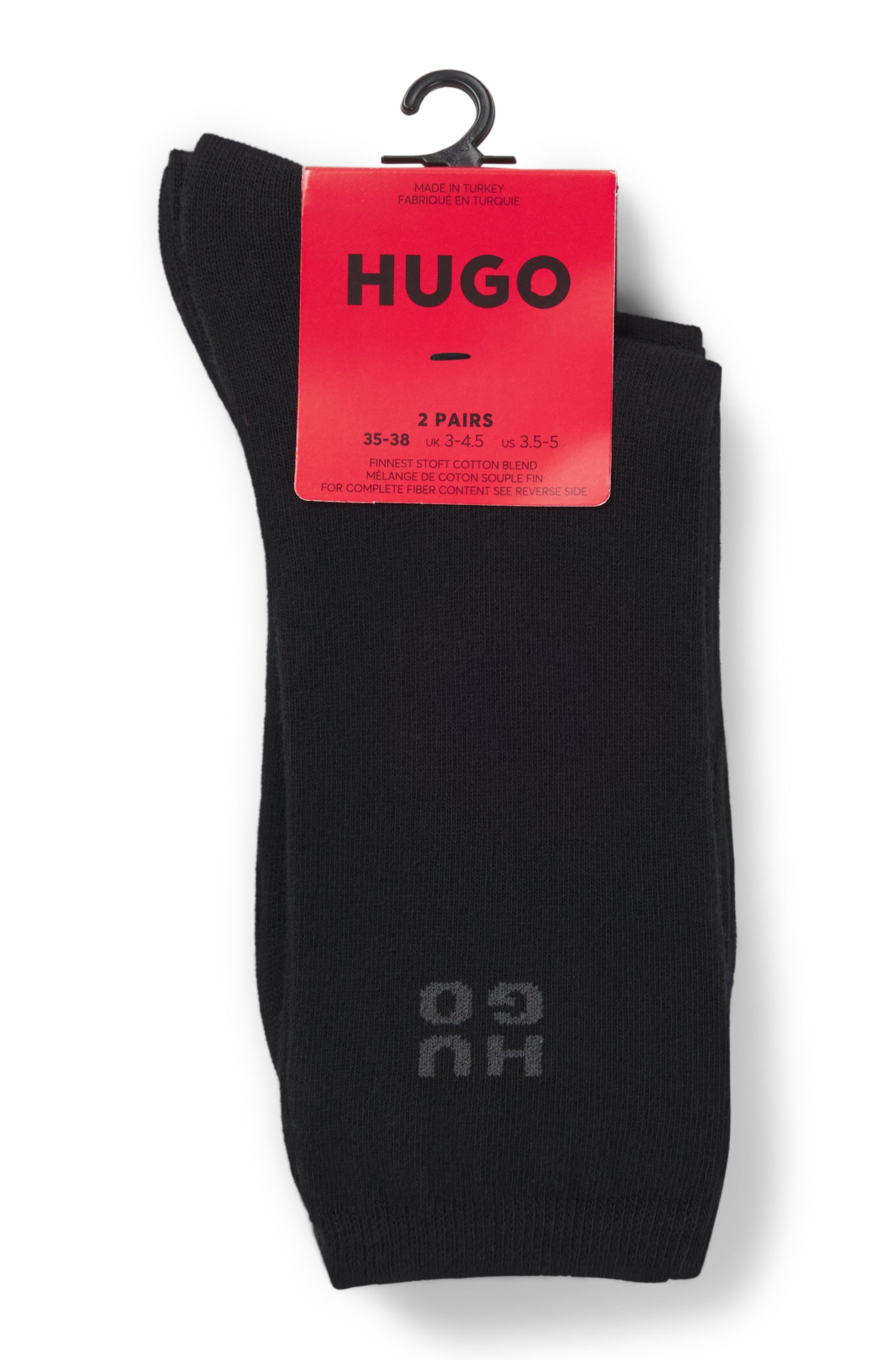 HUGO Underwear Socken »2P RS UNI LOGO CC«, (2 Paar), mit dezentem Logo, nahtlose Verarbeitung