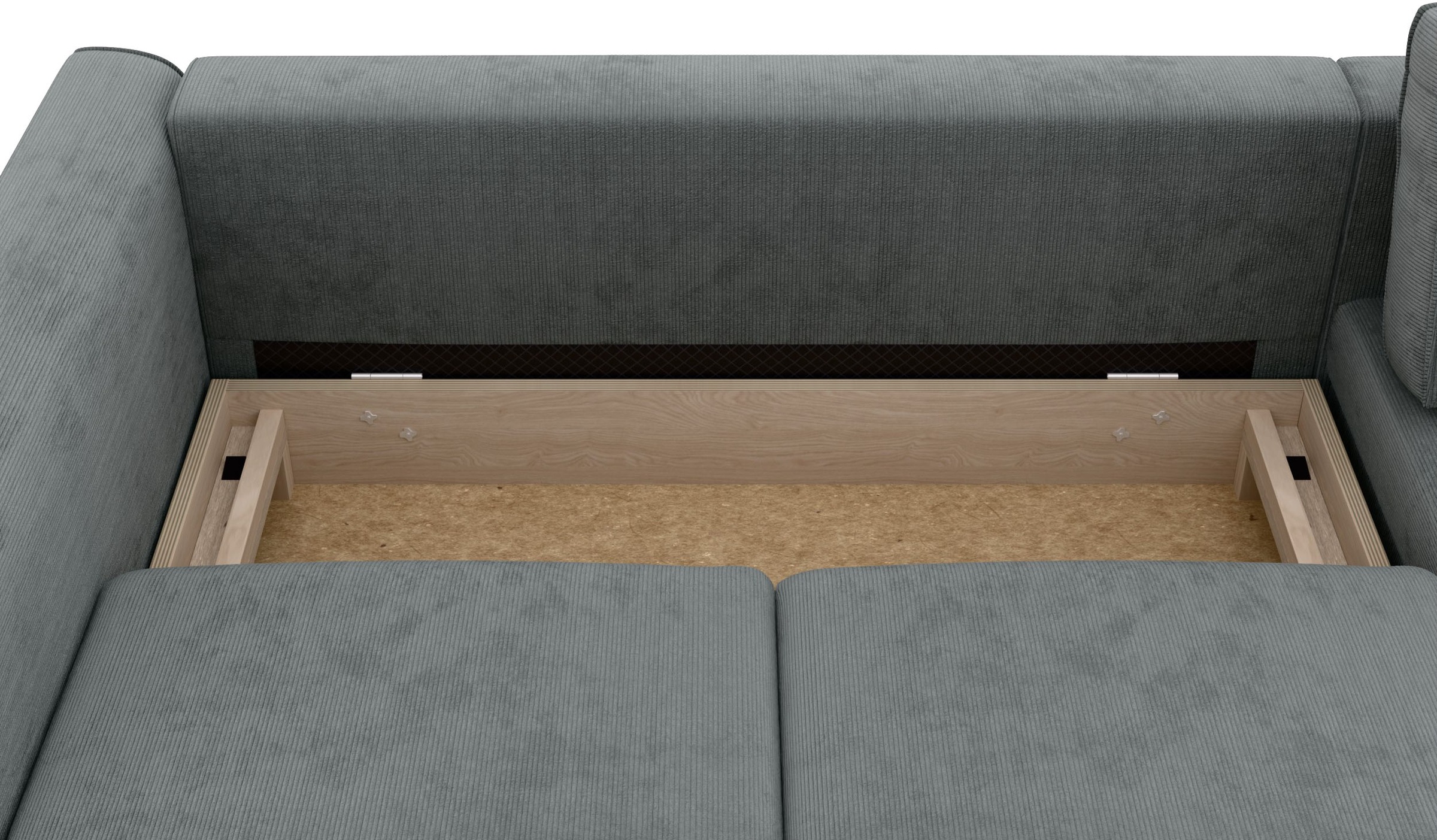 Home affaire Ecksofa »Booster Couch wahlweise mit Schlaffunktion und Bettkasten-auch in Cord«, Recamiere beidseitig montierbar, Sofa in L-Form, 232 cm