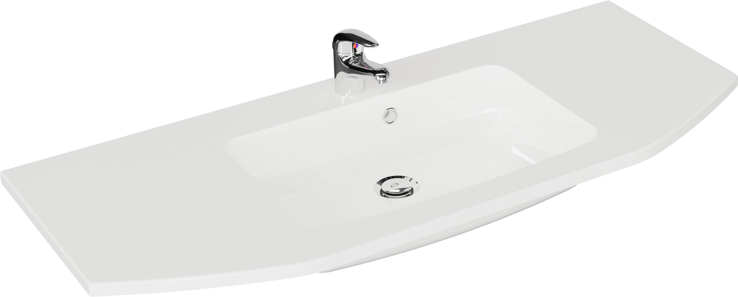 Saphir Badmöbel-Set »Quickset 4-teilig, Mineralmarmor-Waschtisch und LED-Spiegelschrank«, (5 St.), Unterschrank, Hängeschrank, inkl. Türdämpfer, 7 Türen, 1 Klappe