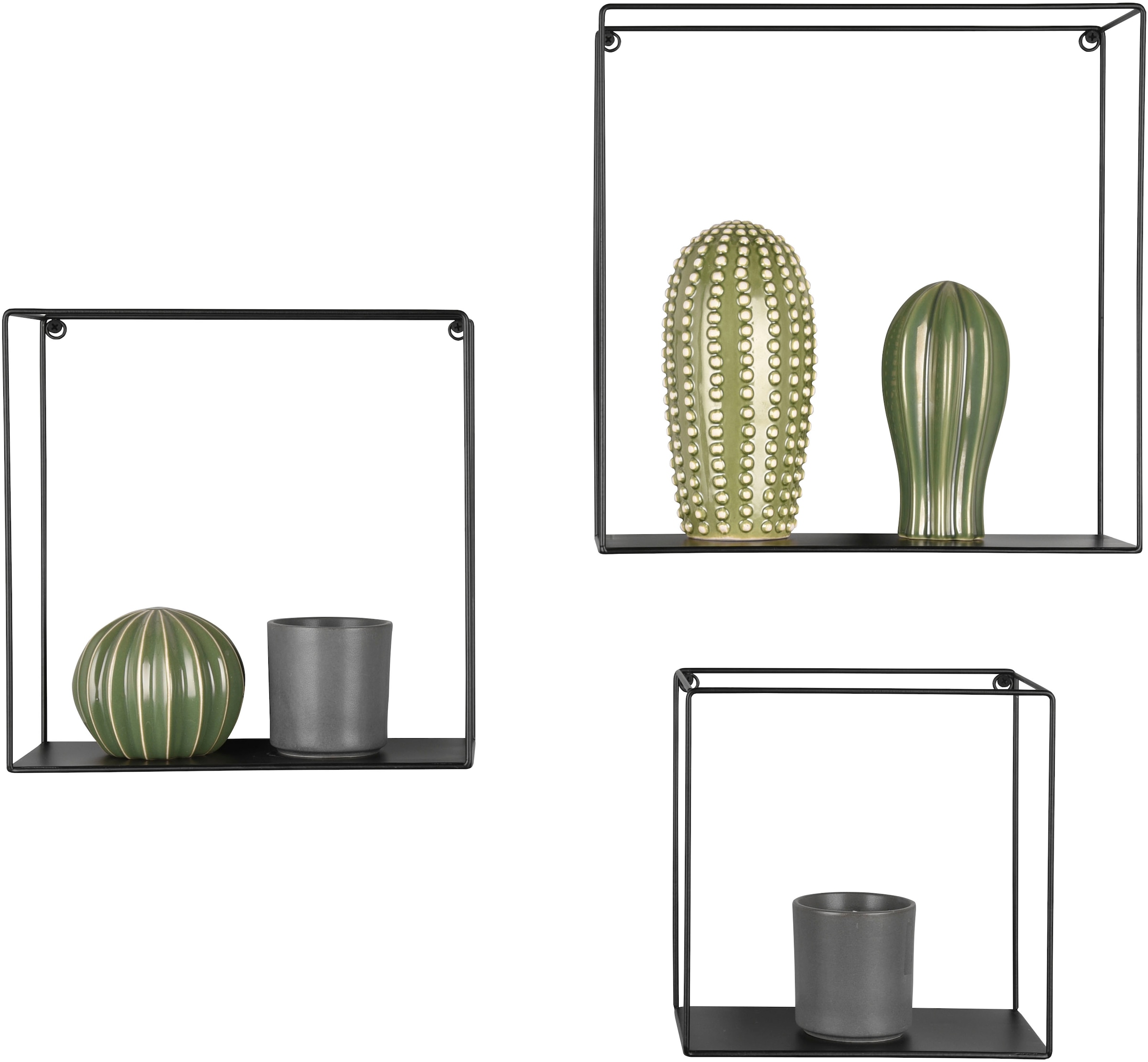 MIRRORS AND MORE Wandregal »Rita«, (Set, 3 St.), Dekorative Regale, Metallrahmen