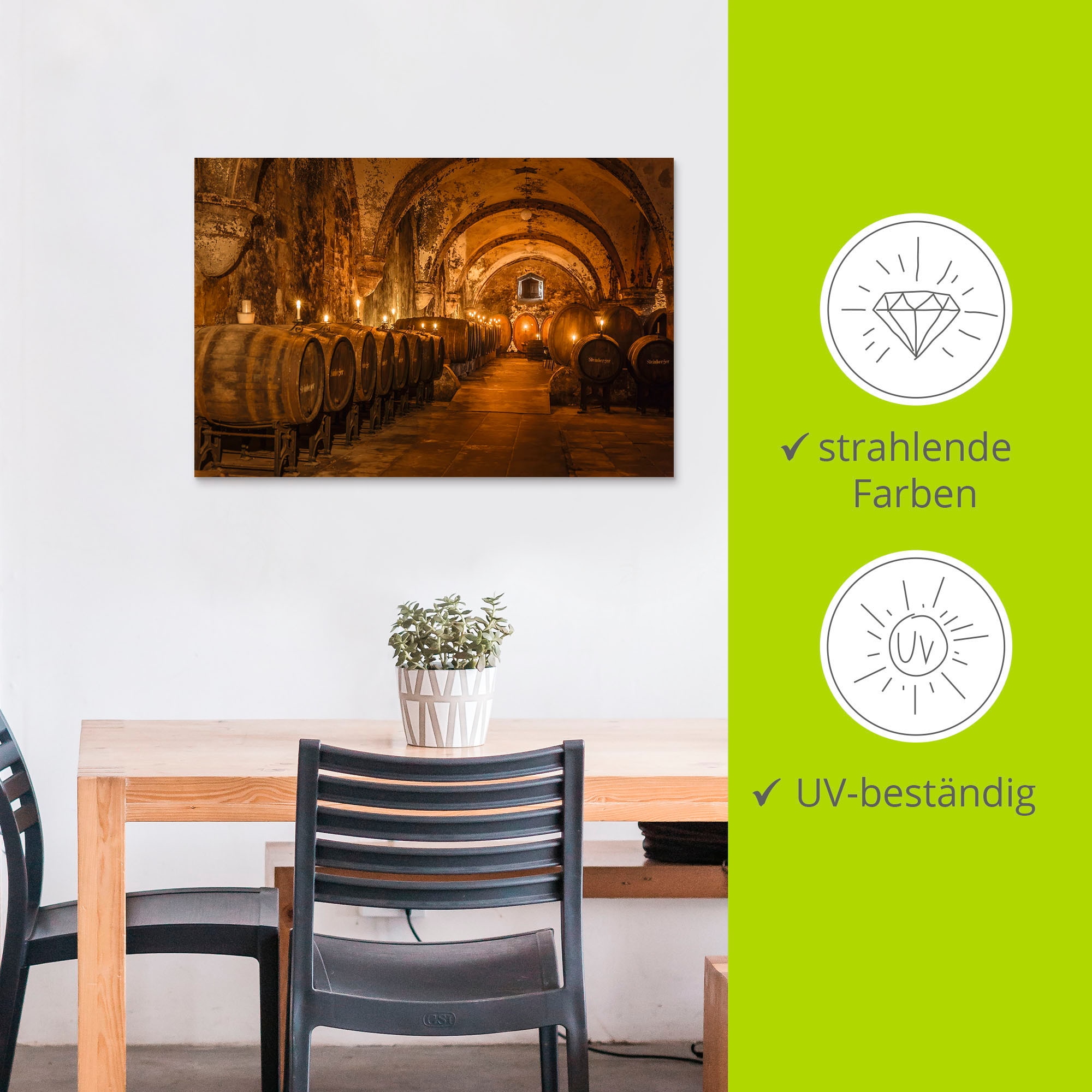 Artland Wandbild »Historischer Weinkeller Eberbach«, Wein Bilder, (1 St.), als Alubild, Outdoorbild, Leinwandbild, Poster in verschied. Größen
