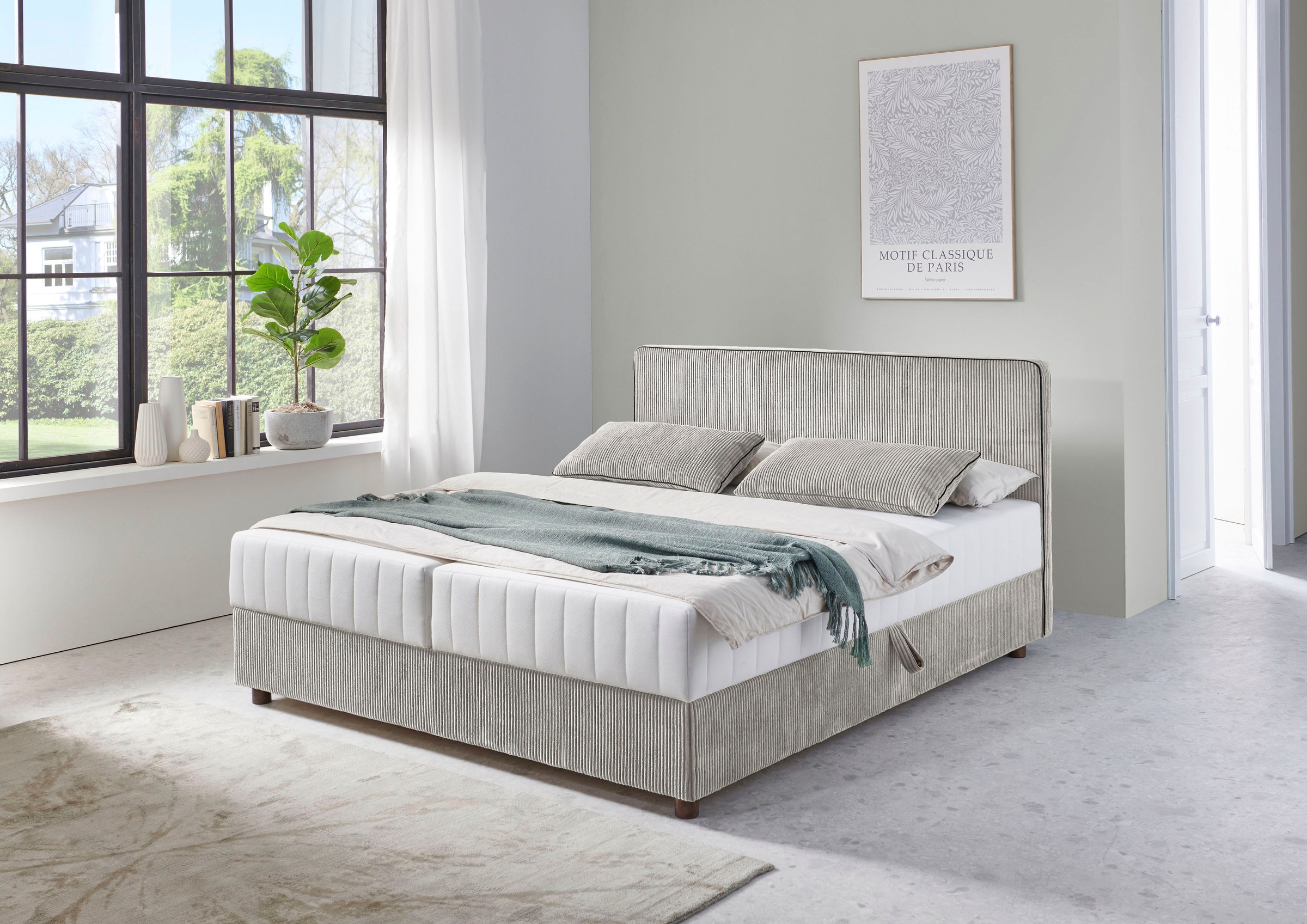 ATLANTIC home collection Bett "Corinna", Boxbett inkl. Stauraum, Cord, erhä günstig online kaufen