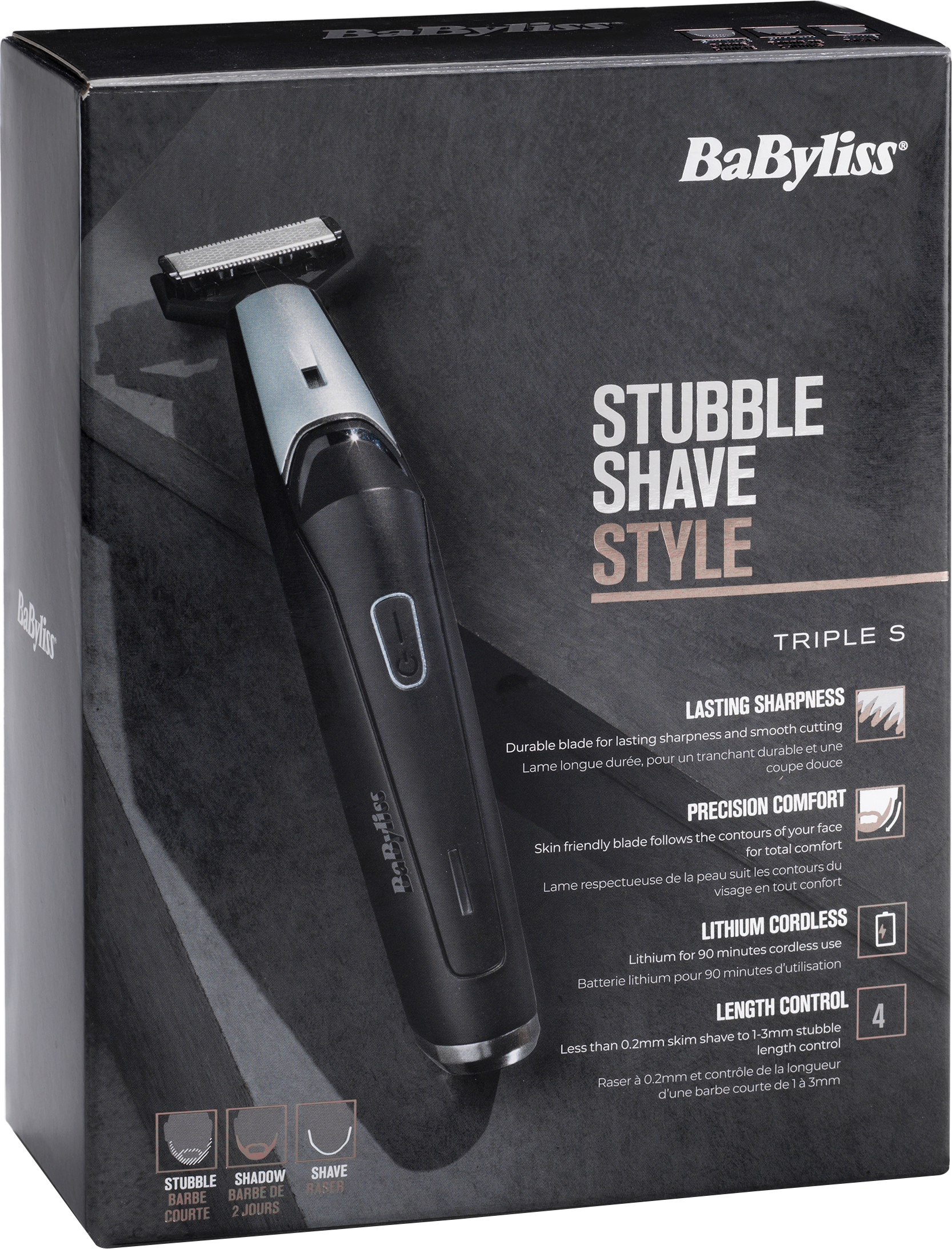 BaByliss Elektrorasierer »Barttrimmer TripleS T880E«, 3 St. Aufsätze