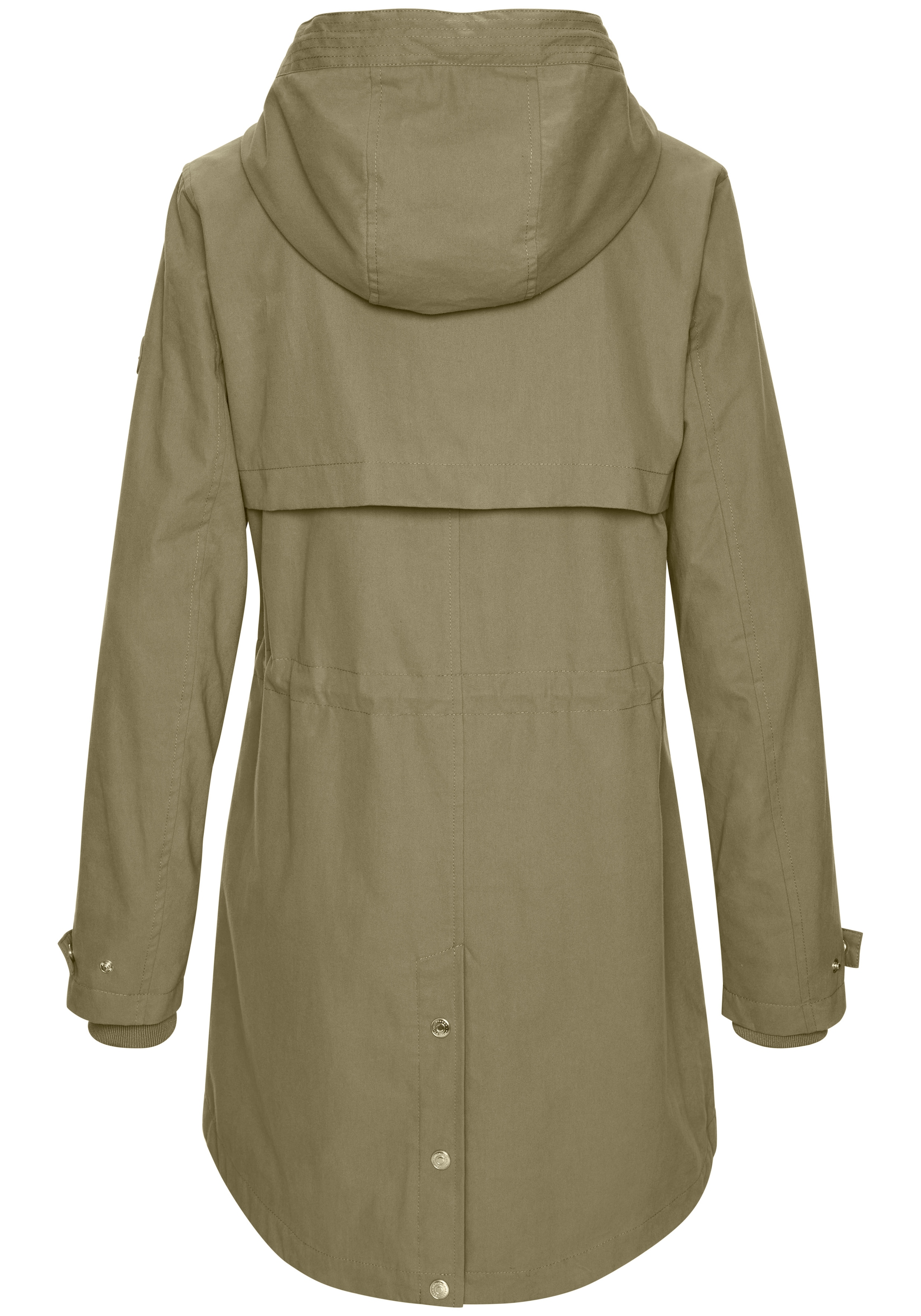 French Connection Outdoorjacke mit Kapuze Saumschlitz mit Druckknöpfen auf der Rückseite