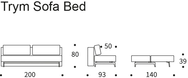 INNOVATION LIVING ™ Schlafsofa »TRYM 3-Sitzer mit Bettfunktion, Dauerschläfer, bequem und hochwertig«, Taschenfederkernpolsterung, Breite Liegefläche 140 cm