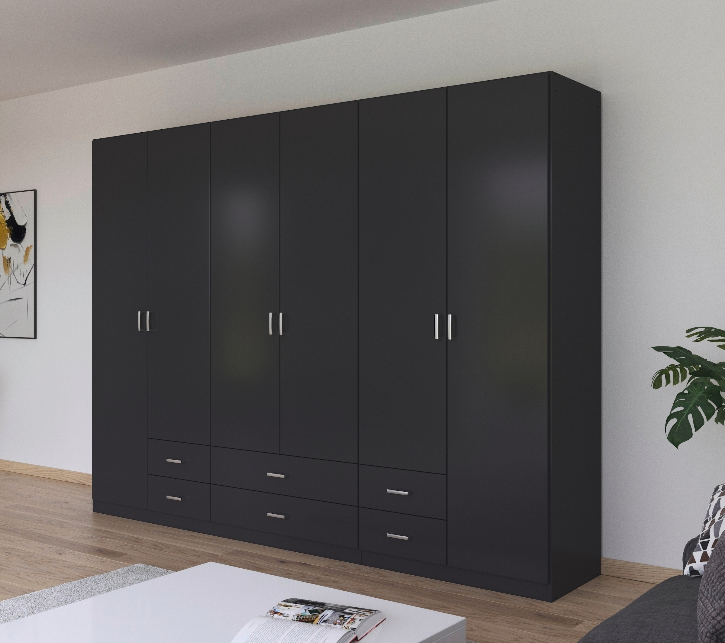 rauch Drehtürenschrank »Kleiderschrank Schrank Garderobe Wäscheschrank GAMMA in 3 Breiten«, mit 6 Schubladen, in schlichtem Design TOPSELLER MADE IN GERMANY