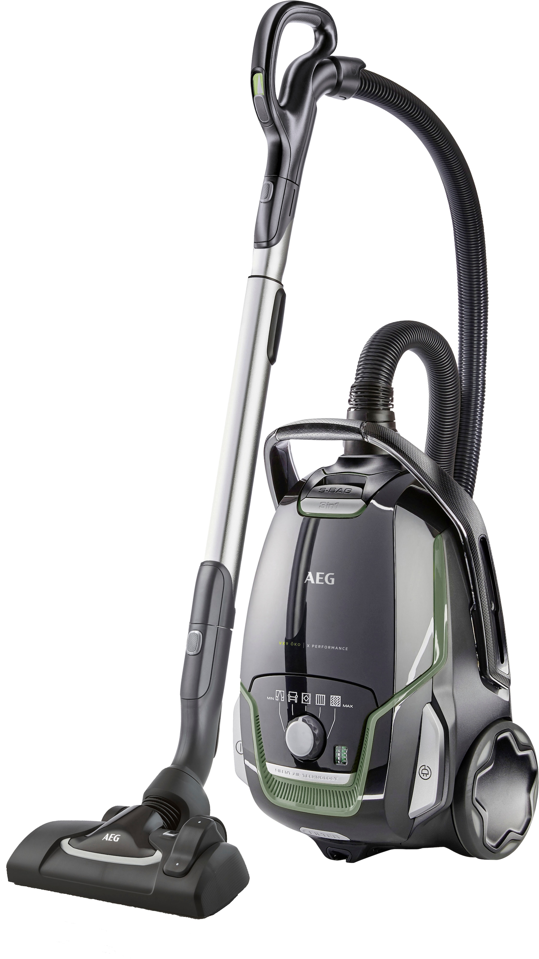 AEG Bodenstaubsauger »VX9-2-ÖKO«, 850 W, mit Beutel, Leistungsstark, inkl. Zusatzdüsen, 70 % Recyclingkunststoff, 5l Beutel