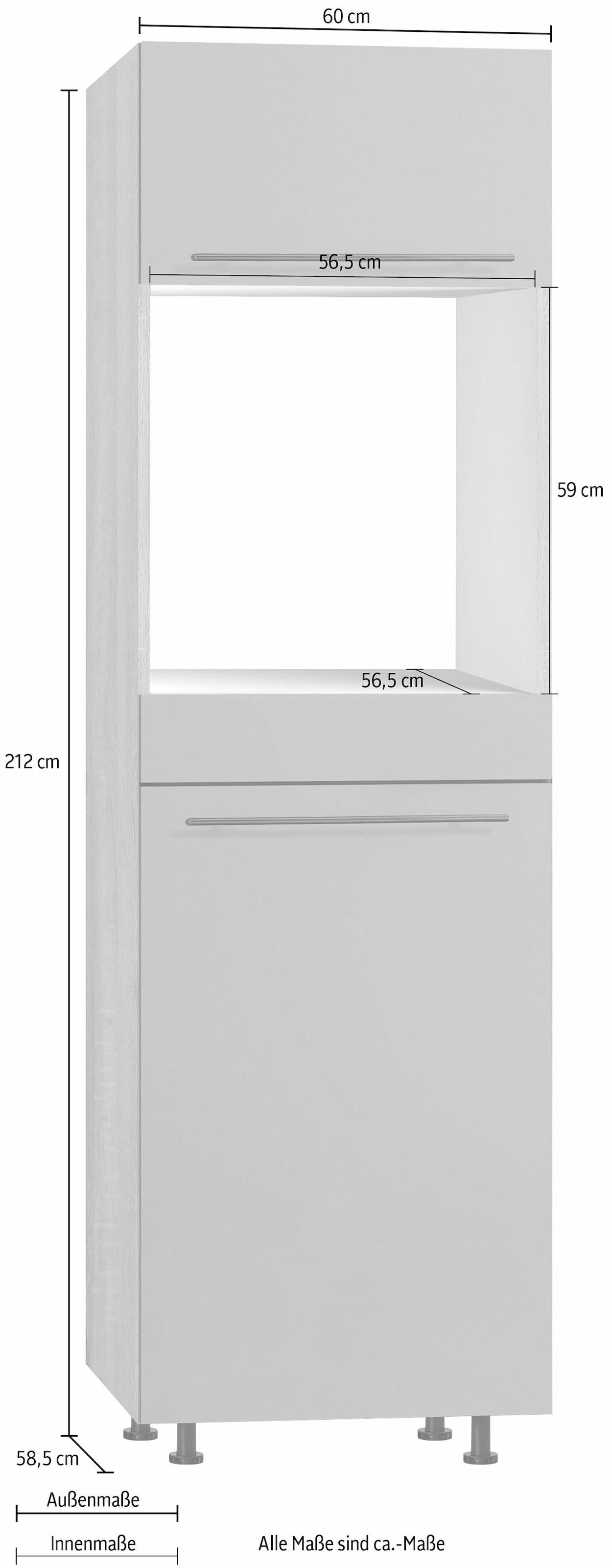OPTIFIT Backofen/Kühlumbauschrank »Bern«, 60 cm breit, 212 cm hoch, mit höhenverstellbaren Stellfüßen