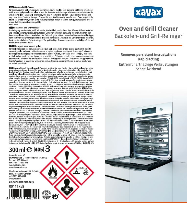 Xavax Grillreiniger »Backofen- und Grill-Reiniger« 300 ml, Haushaltsreiniger
