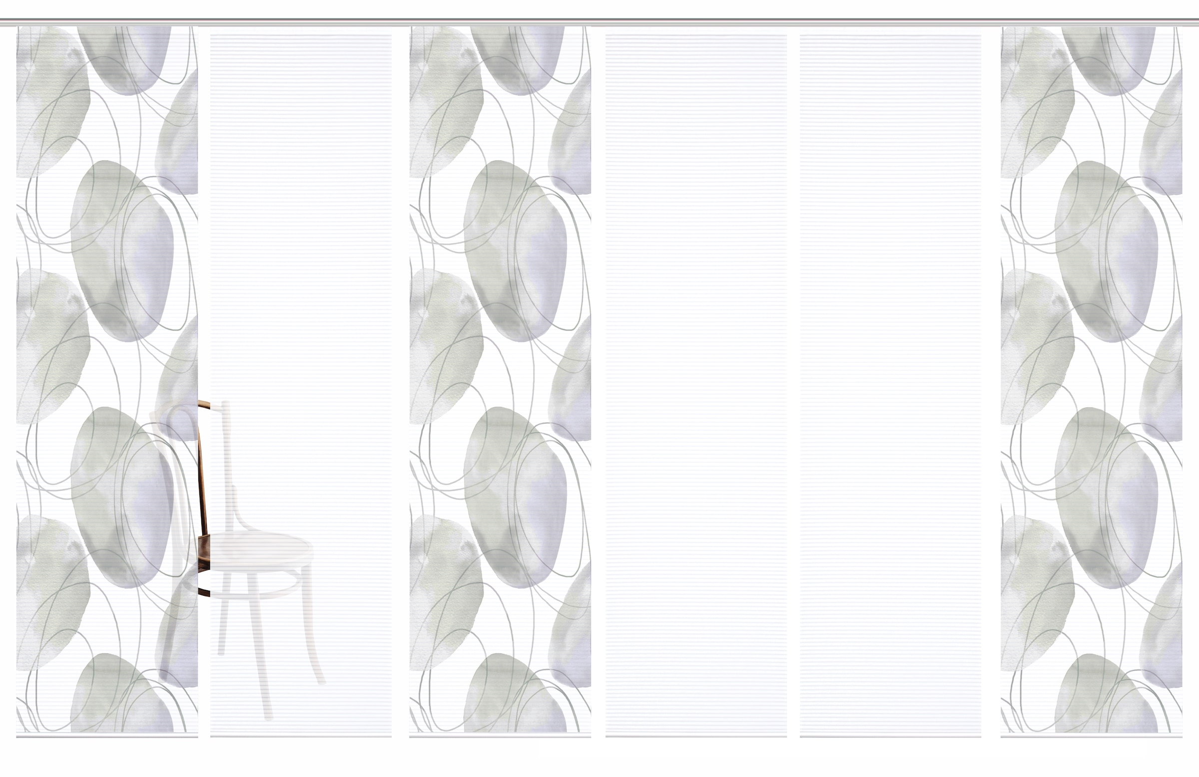 HOME in green Schiebegardine »ELLRIK« Paneelwagen 6 Stk. tlg. Bambusoptik, SET, recycelt, Digitaldruck