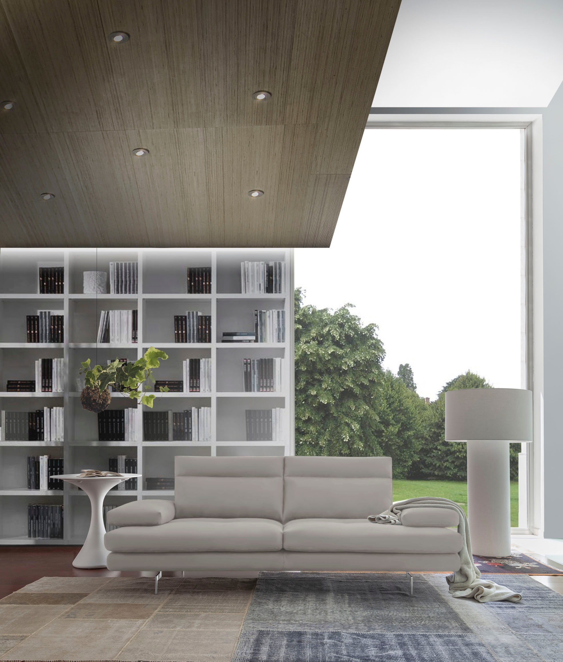 CALIA ITALIA 3-Sitzer »Toby Wing, Designsofa mit hohem Sitzkomfort, bequem und elegant«, inklusive Sitztiefenverstellung, Füße in Chrom glänzend