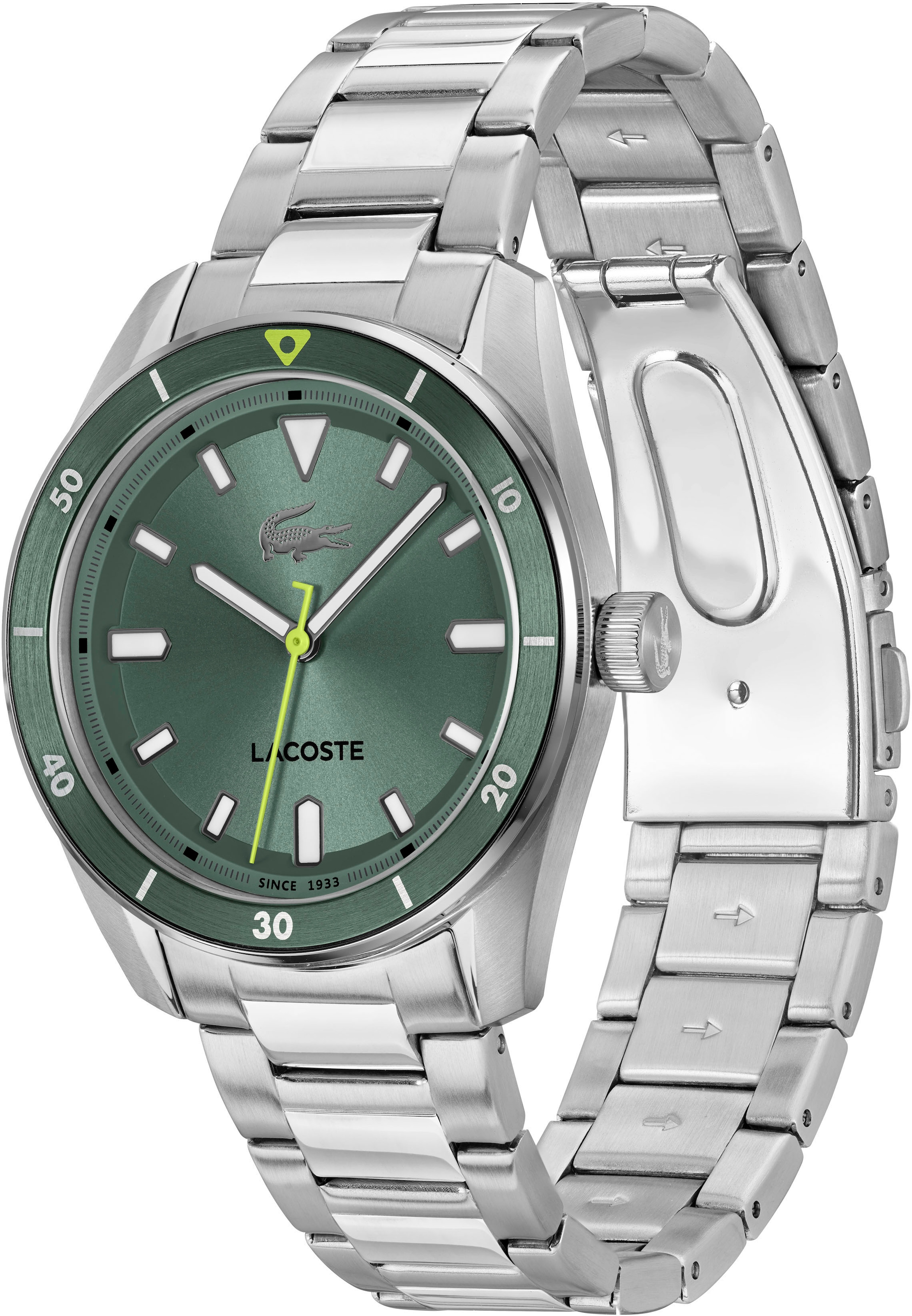 Lacoste Quarzuhr »BOSTON«, Armbanduhr, Herrenuhr, Edelstahlarmband, analog