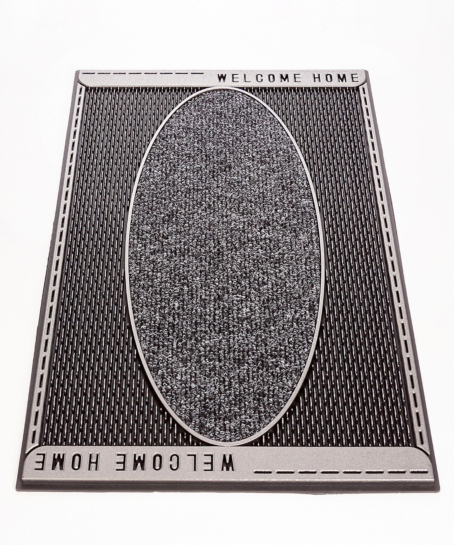 Home2Fashion Fußmatte »DC Clean Welliton, Welcome«, rechteckig, 8 mm Höhe, Schmutzfangmatte, mit Spruch, robust, In- und Outdoor geeignet