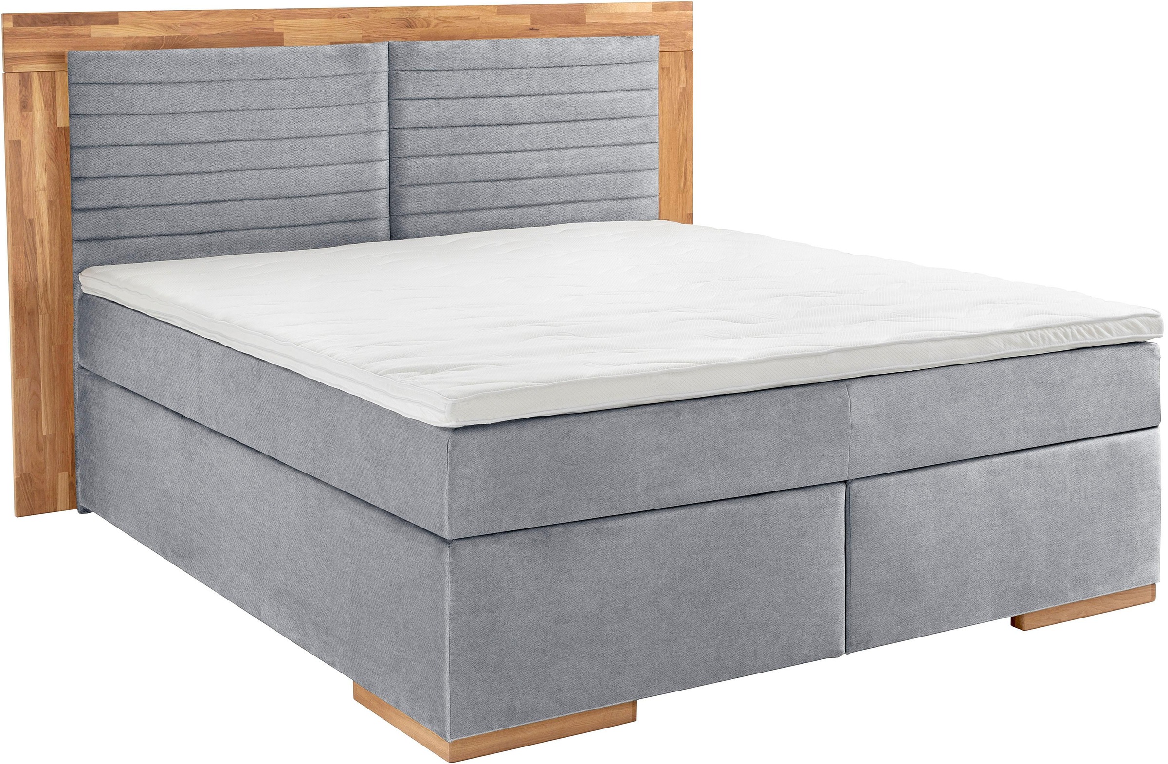 PLACES OF STYLE Boxspringbett "Cup" mit LED-Beleuchtung, Massivholzrahmen u günstig online kaufen