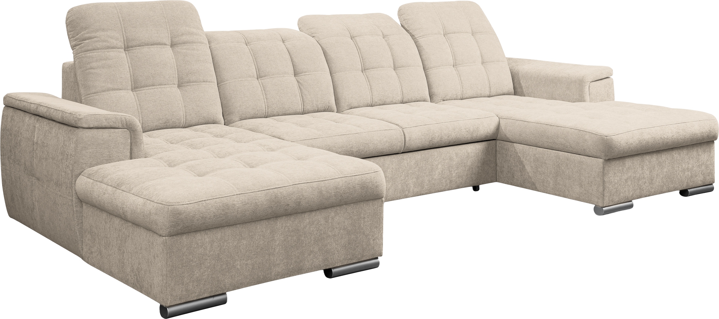 WERK2 Wohnlandschaft »Napoli« verstellbare Kopfteile, mit Schlaffunktion und Bettkasten